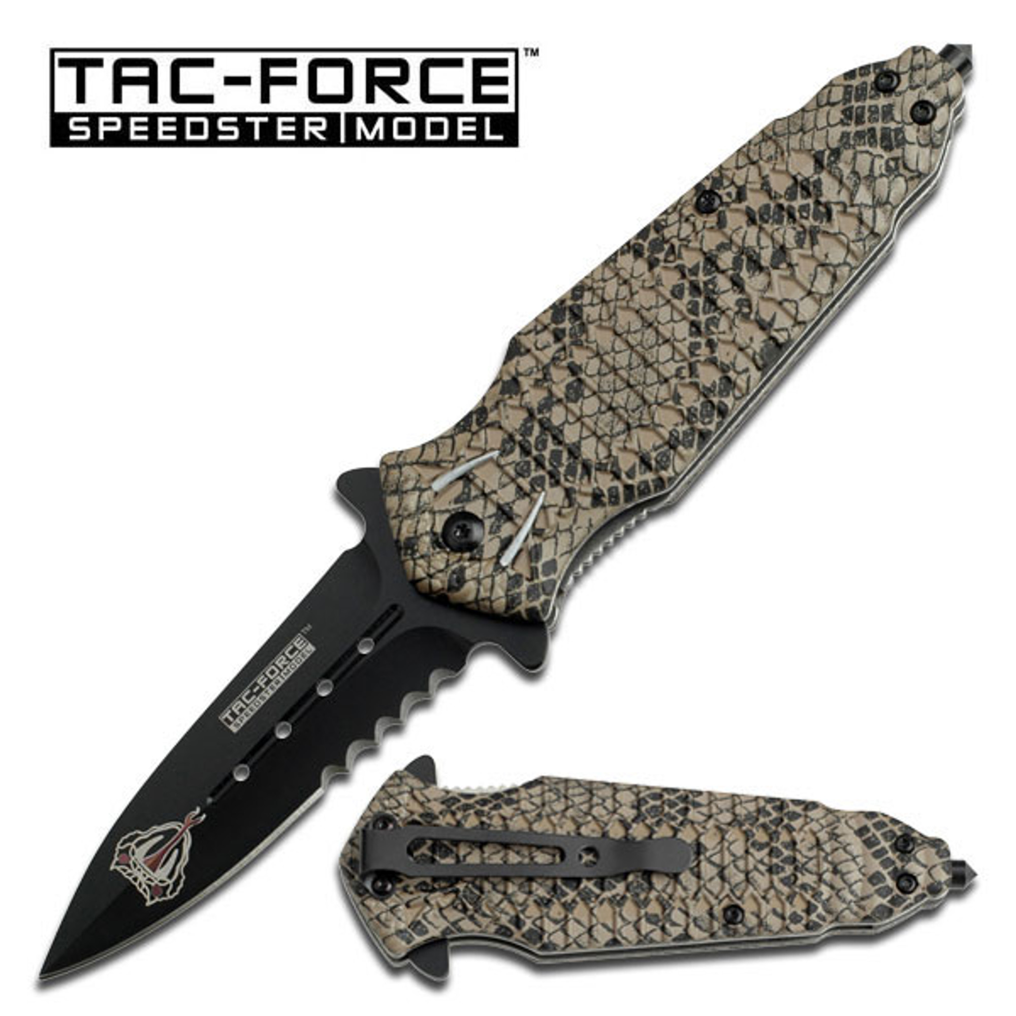 Tac Force TF796GY Cobra Camo Folder - Grey