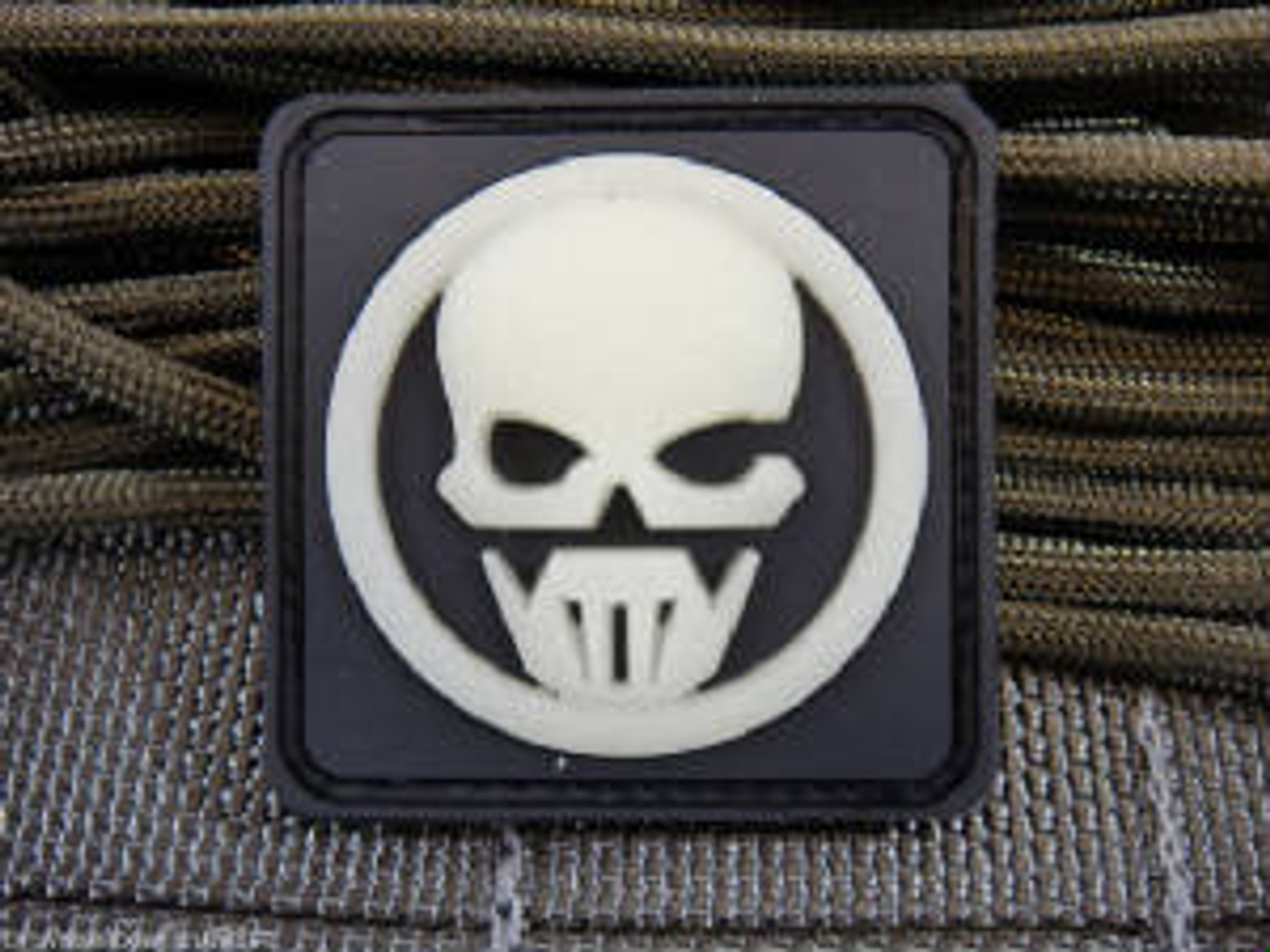 A Fishing Line Has A Hook At One End PVC Morale Patch (Color:  Gray)