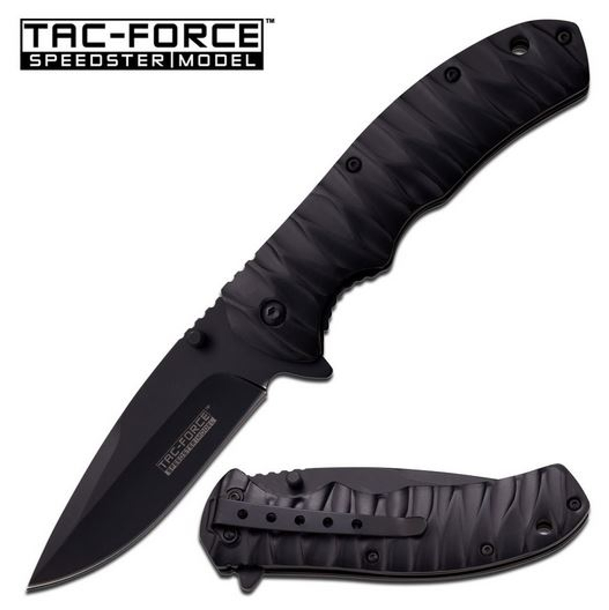 Tac Force TF833BK Black Stainless Assisted Open