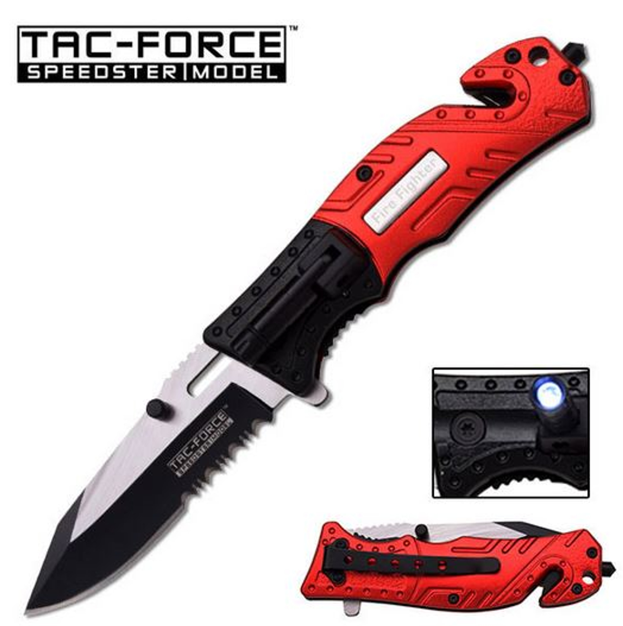 Tac Force TF835FD Red Fire Assisted Open