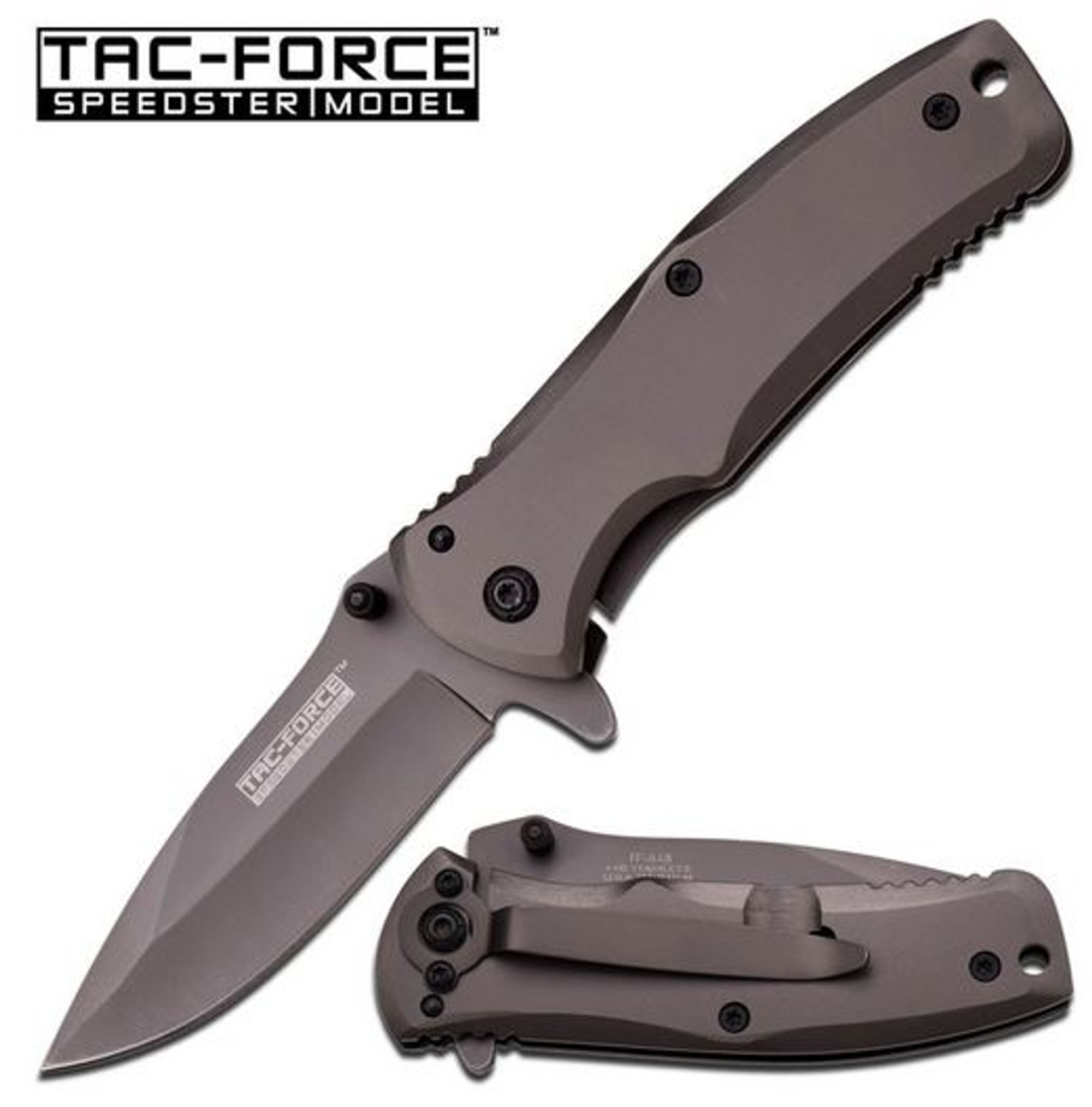 Tac Force TF848 Ti-Grey Stainless Assisted Folder