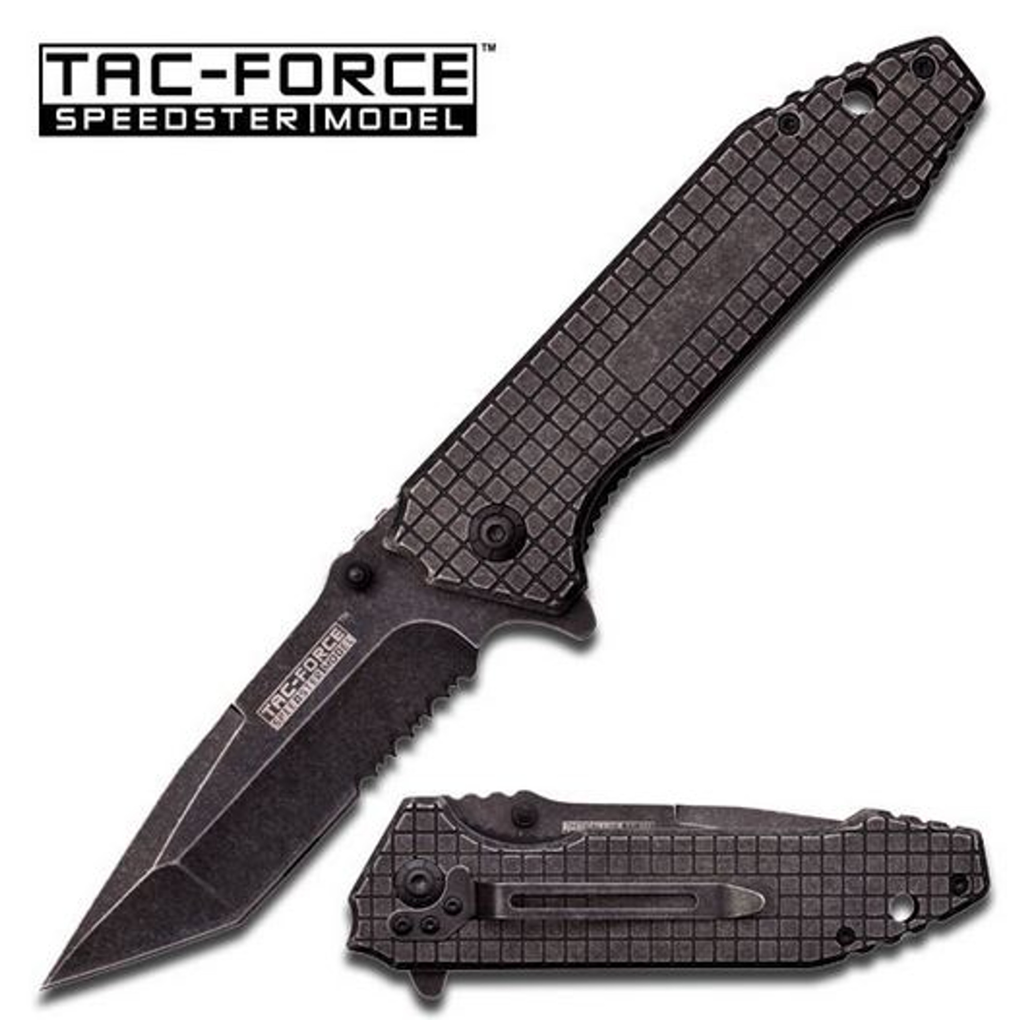 Tac Force TF852SW Black Stonewash Assisted Opening