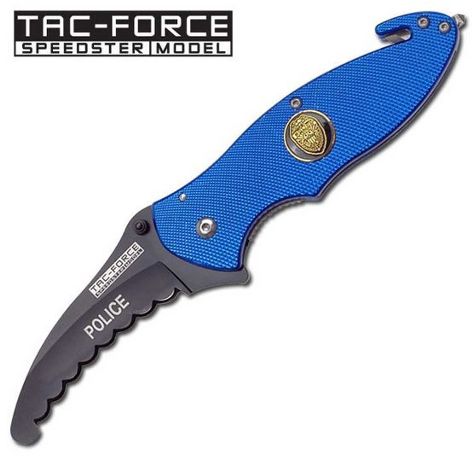 Tac Force YC565FD Police Blue w/ Round Serrations