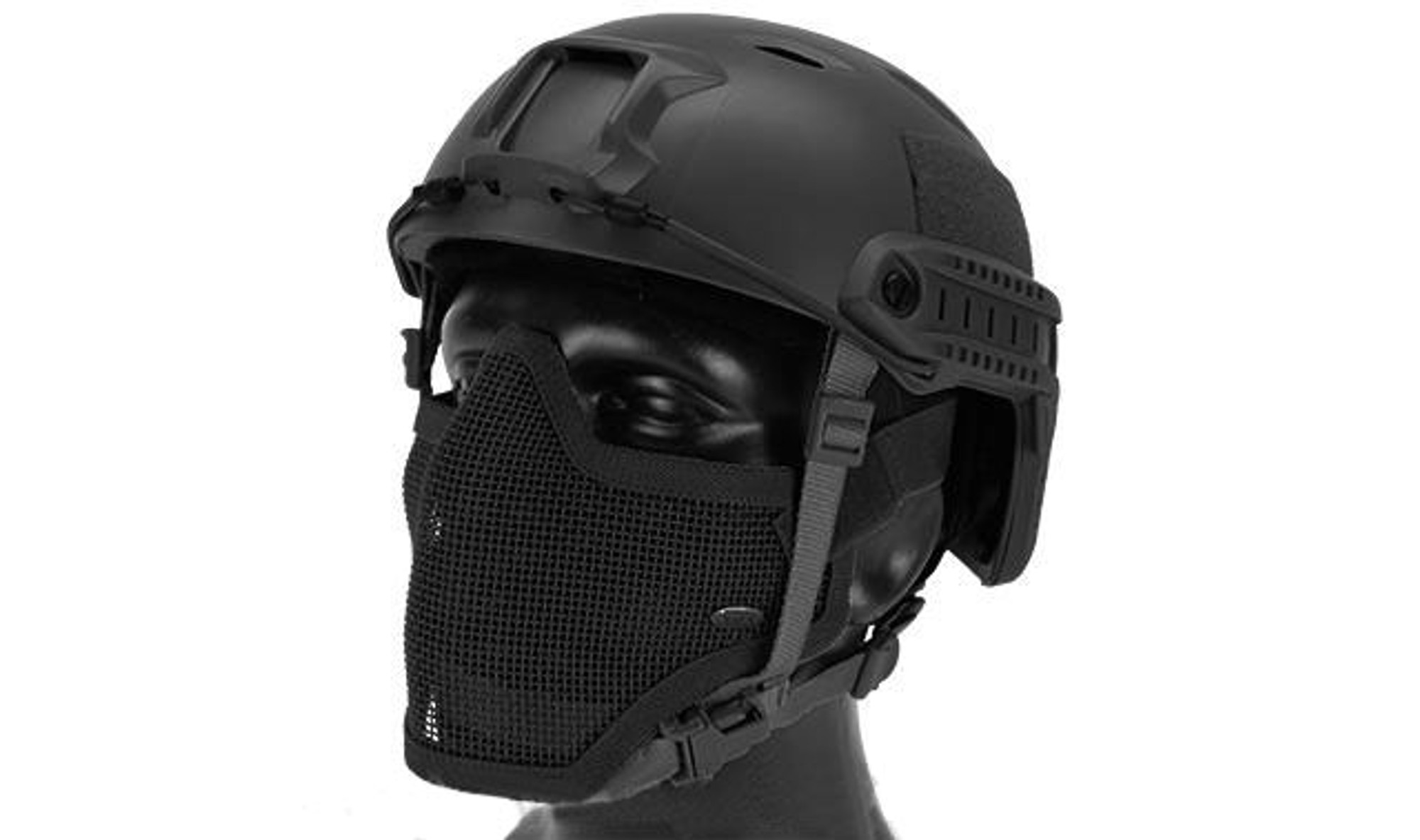 6mmProShop BJ Type Bump Helmet Package with Carbon Gen.1 Strike Mask - Black