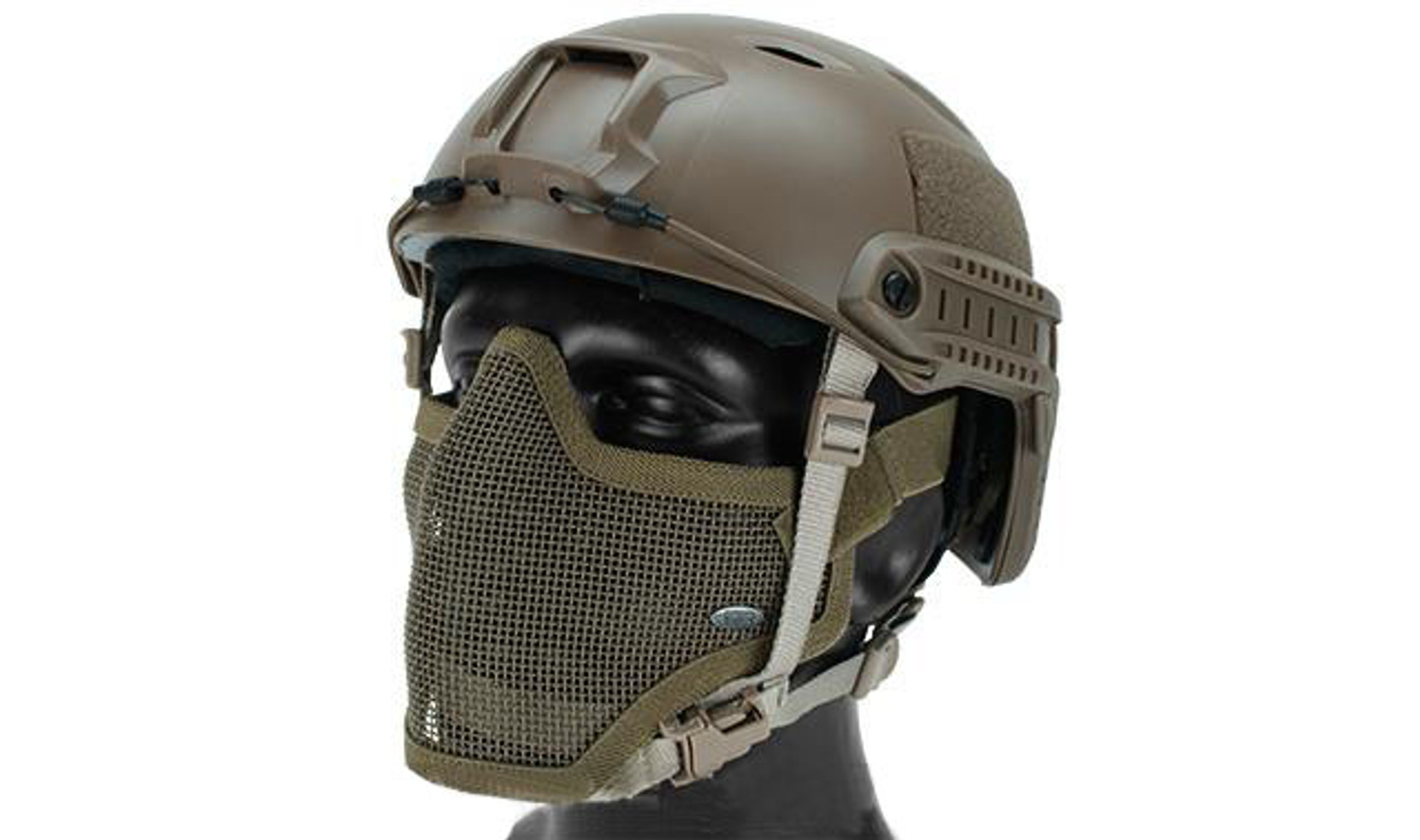 6mmProShop BJ Type Bump Helmet Package with Carbon Gen.1 Strike Mask - Tan