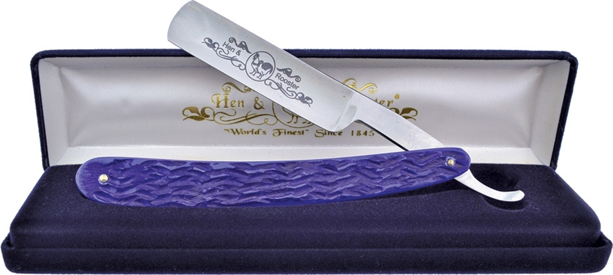 Hen & Rooster 401BLBP Straight Razor - Blue Pick Bone