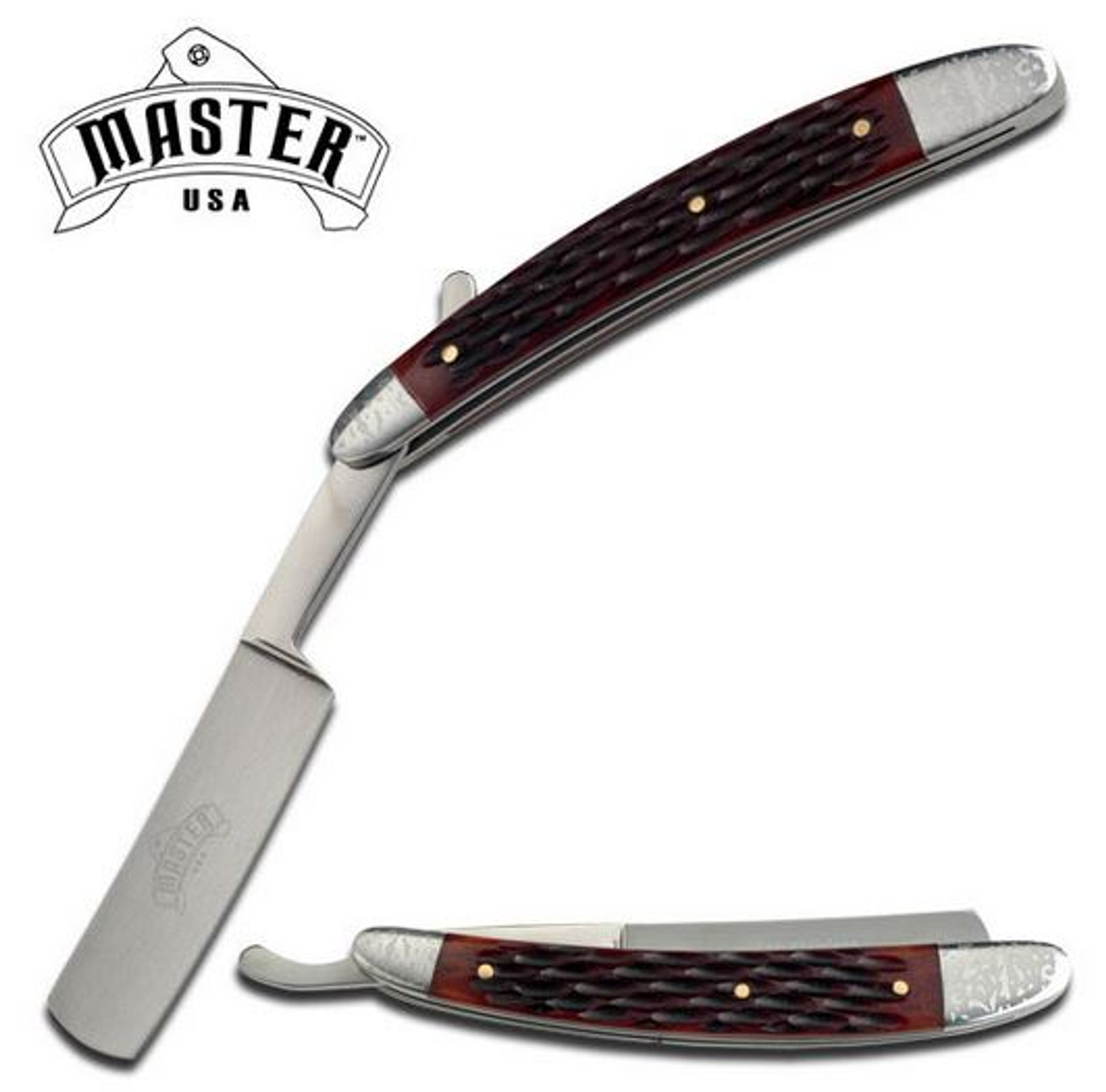 Master MU1014BN Barber's Razor Knife - Brown Bone