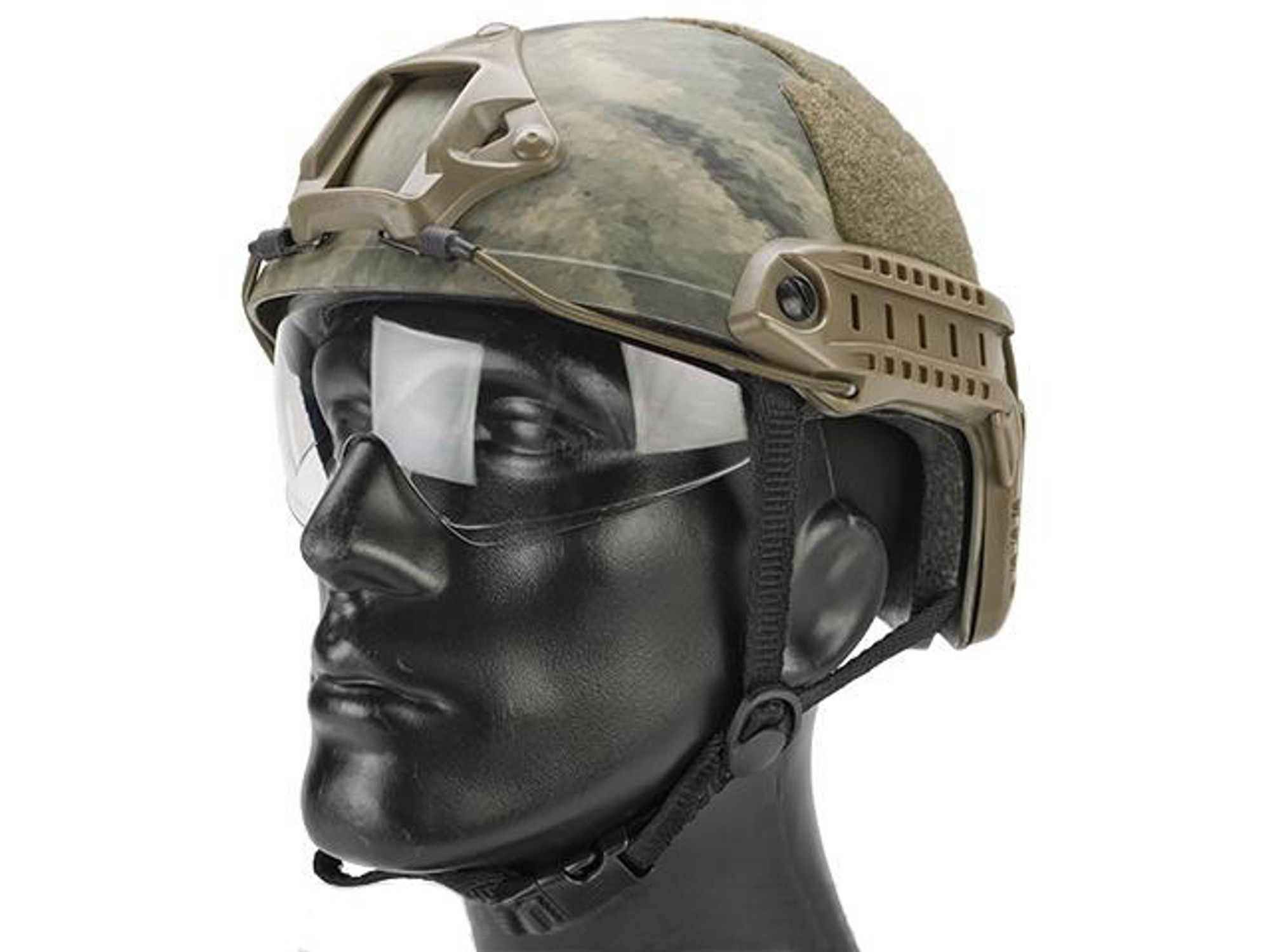 Emerson Bump Type Tactical Airsoft Helmet w/ Flip-down Visor (MICH Ballistic Type / Basic / Arid Camo)