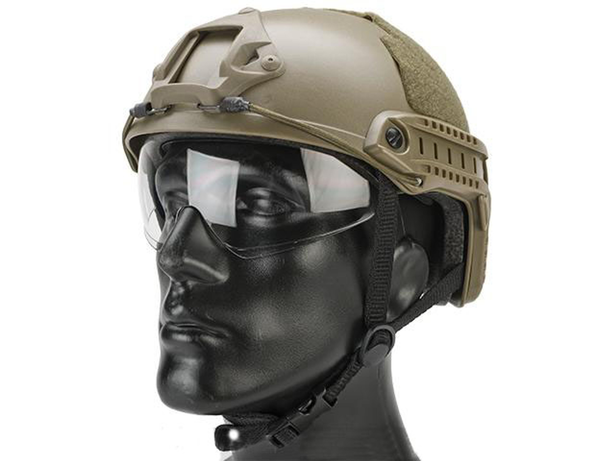 Emerson Bump Type Tactical Airsoft Helmet w/ Flip-down Visor (MICH Ballistic Type / Basic / Dark Earth)