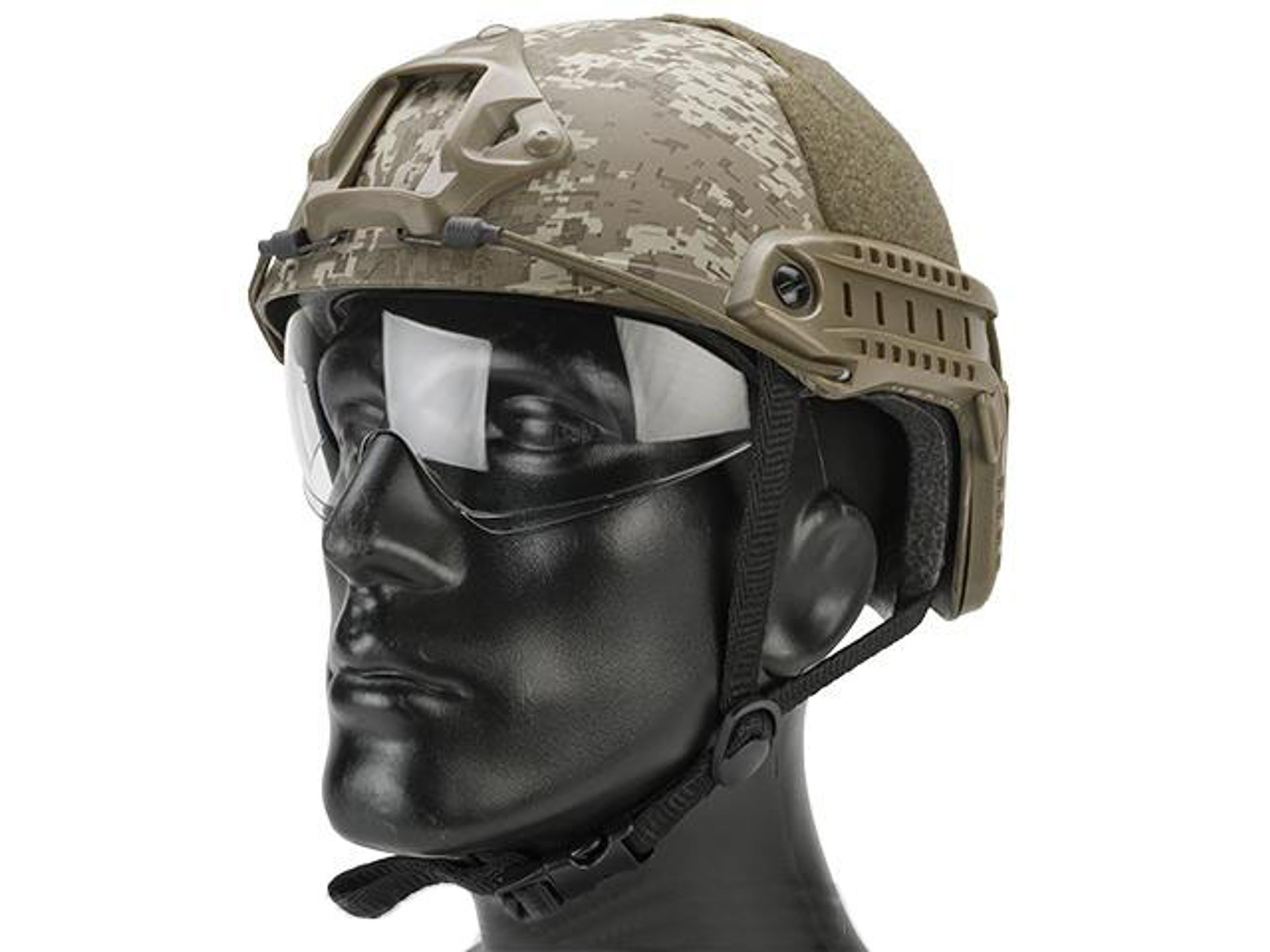 Emerson Bump Type Tactical Airsoft Helmet w/ Flip-down Visor (MICH Ballistic Type / Basic / Digi Desert)