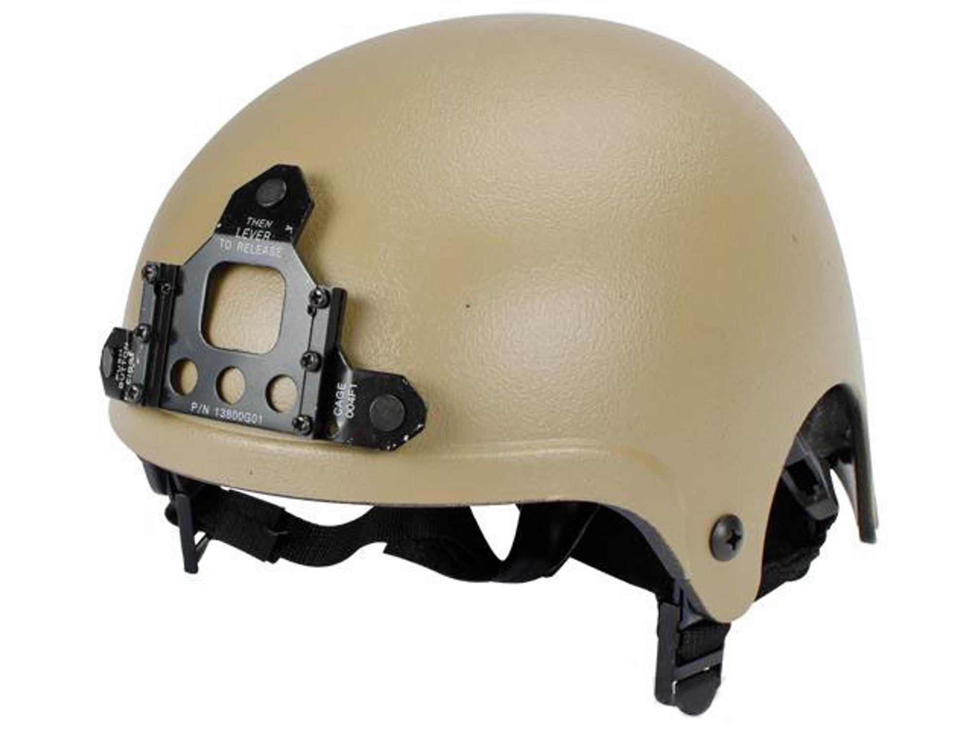 Light Weight IBH Airsoft Helmet w/ NVG Mount by Matrix / Lancer - Tan