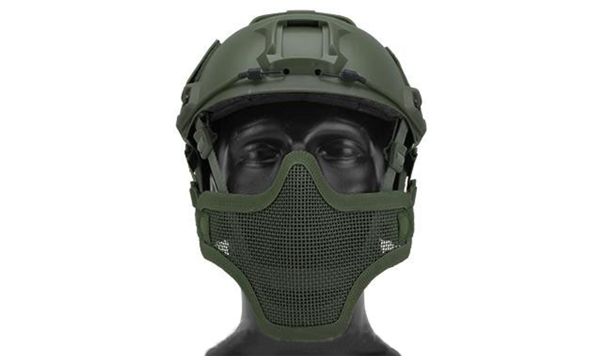 6mmProShop Iron Face Mesh "Striker V1" Lower Half Mask for Use with Bump Helmets - OD Green