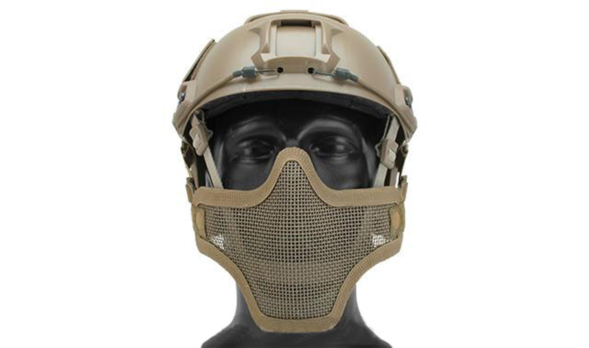 6mmProShop Iron Face Mesh "Striker V1" Lower Half Mask for Use with Bump Helmets - Tan