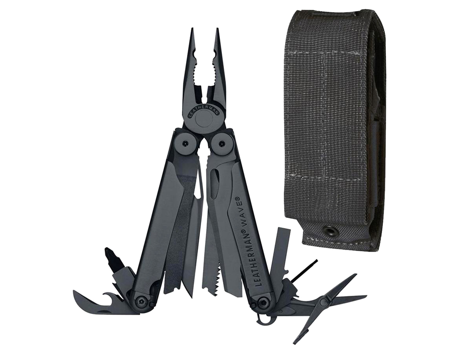 Leatherman "WAVE" Multi-Tool w/ Cap Crimpler & Molle Sheath - Black