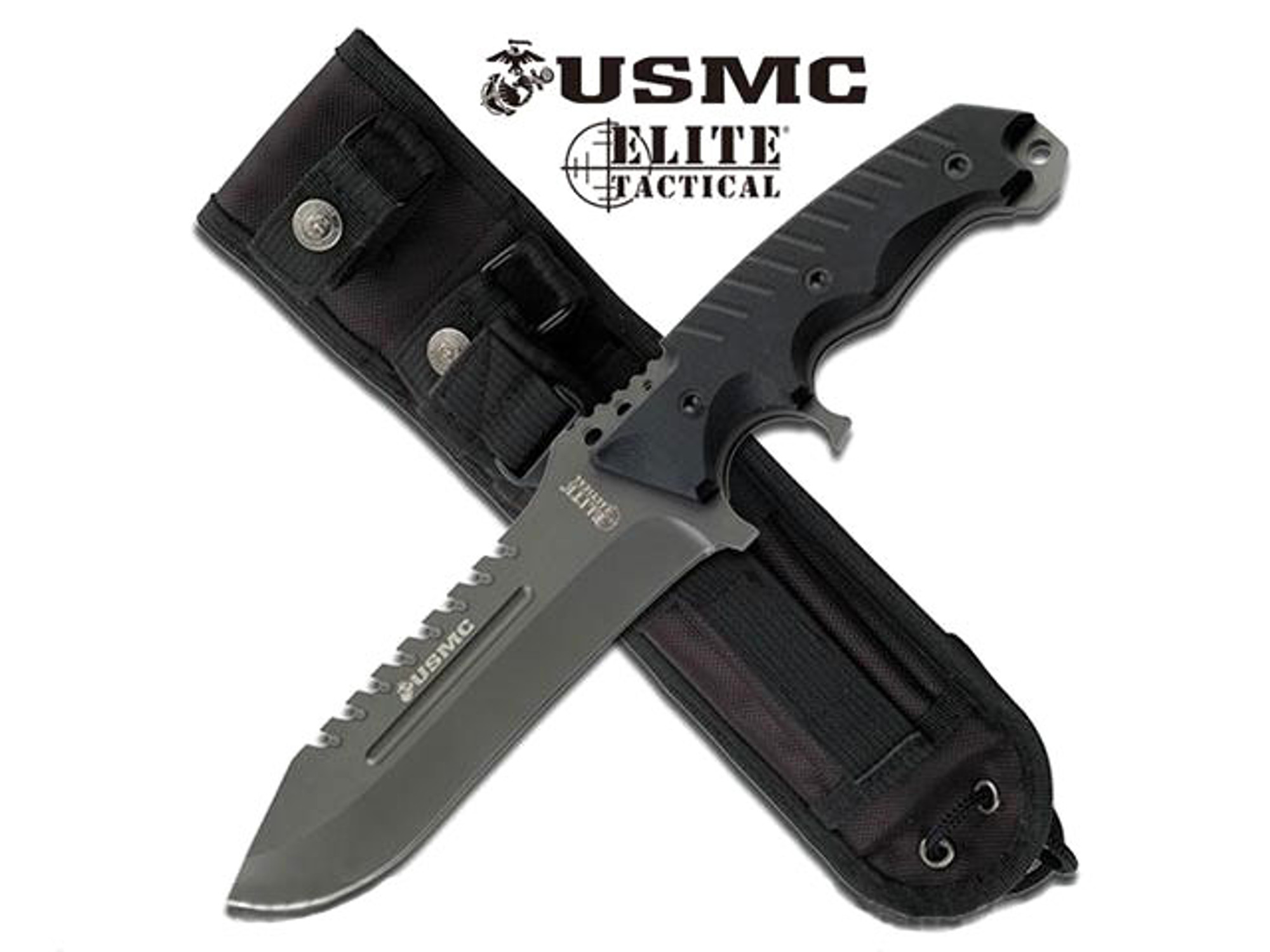 M-Tech Marines Elite Tactical 11.5" M-2003BK Fixed Blade Knife - Titanium Grey
