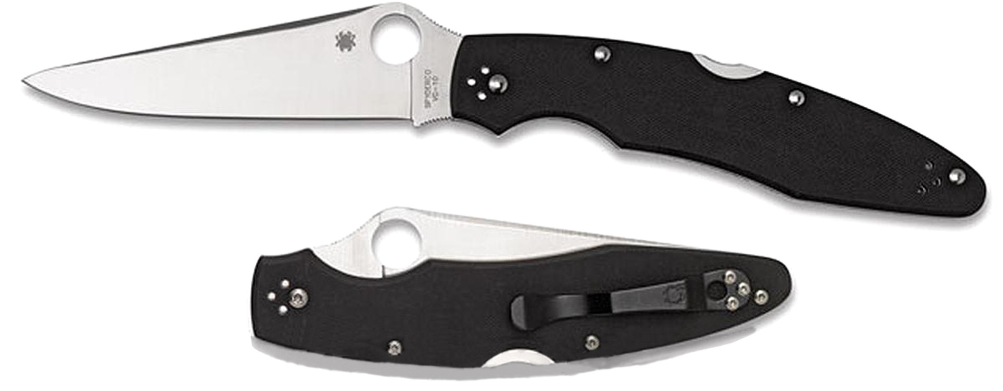 Spyderco Police 3 4.35" Folding Knife - Satin Plain Edge