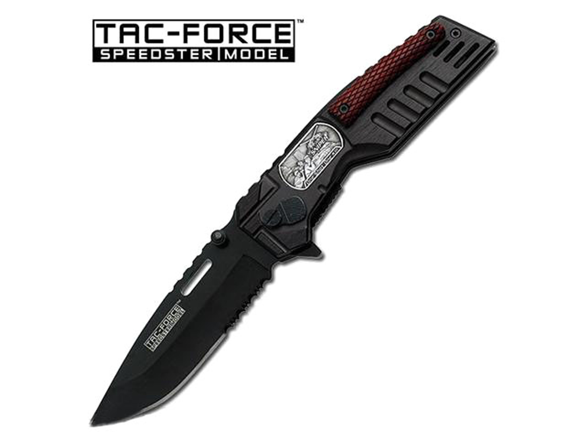 Tac-Force by M-Tech 3.75" Sniper Medallion Assisted Opening Tactical Knife - Black