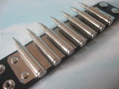 Leather & Steel Bracelet - Nickle