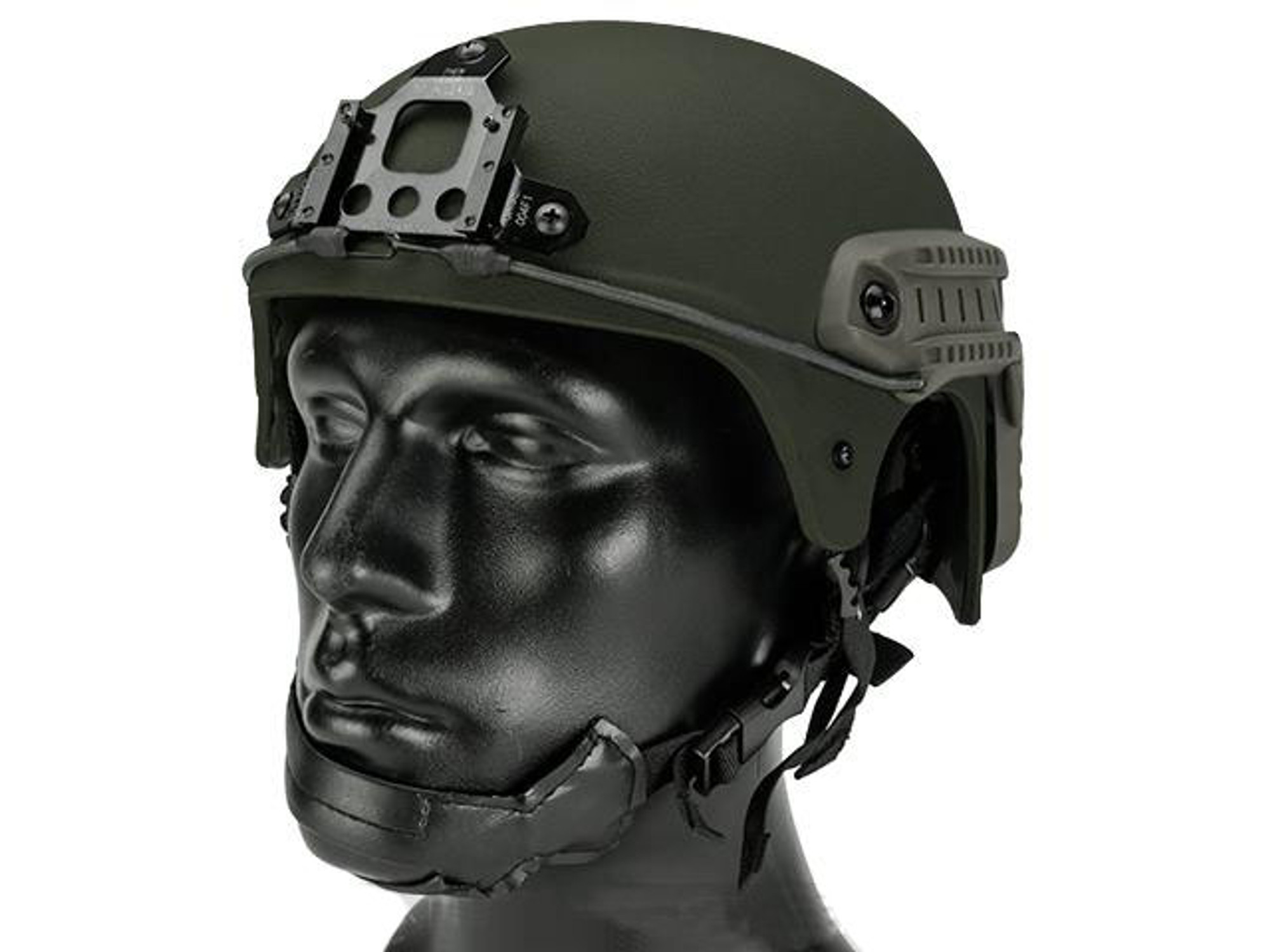 Matrix Professional Grade Airsoft IBH Helmet w/ NVG Mount Base & Rails - OD Green