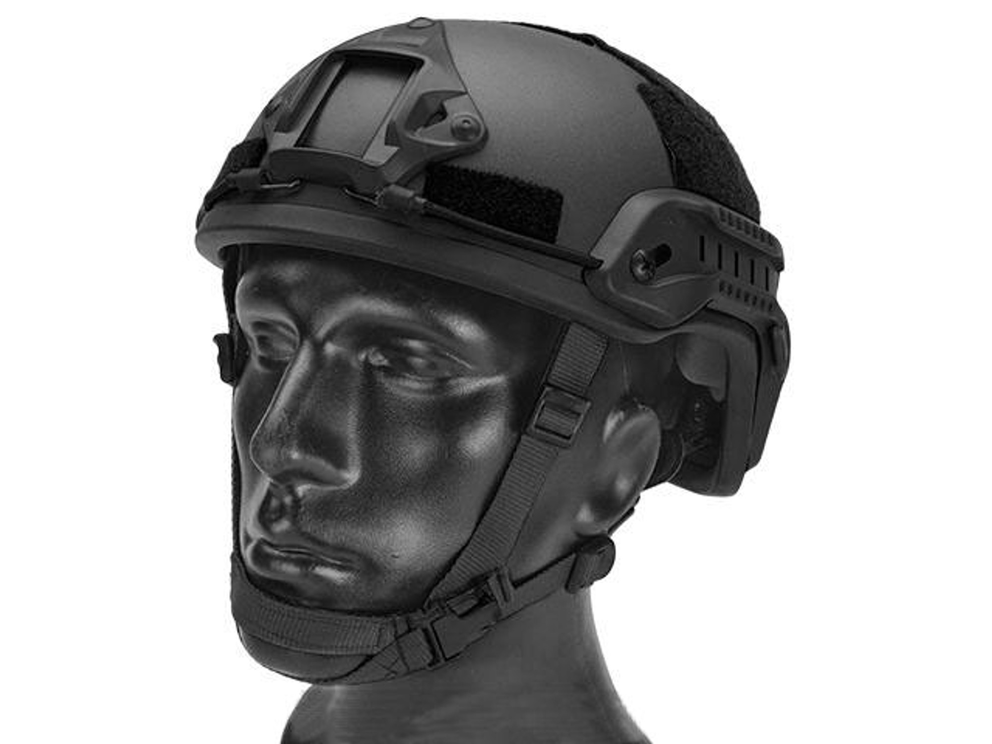 MICH 2001 Helmet w/ NVG Mount & Side Rail for Airsoft - Black