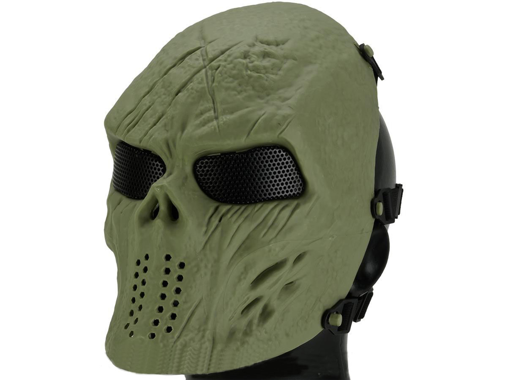 Matrix High Speed Wire  Mesh "Undead" Mask - OD Green Skull