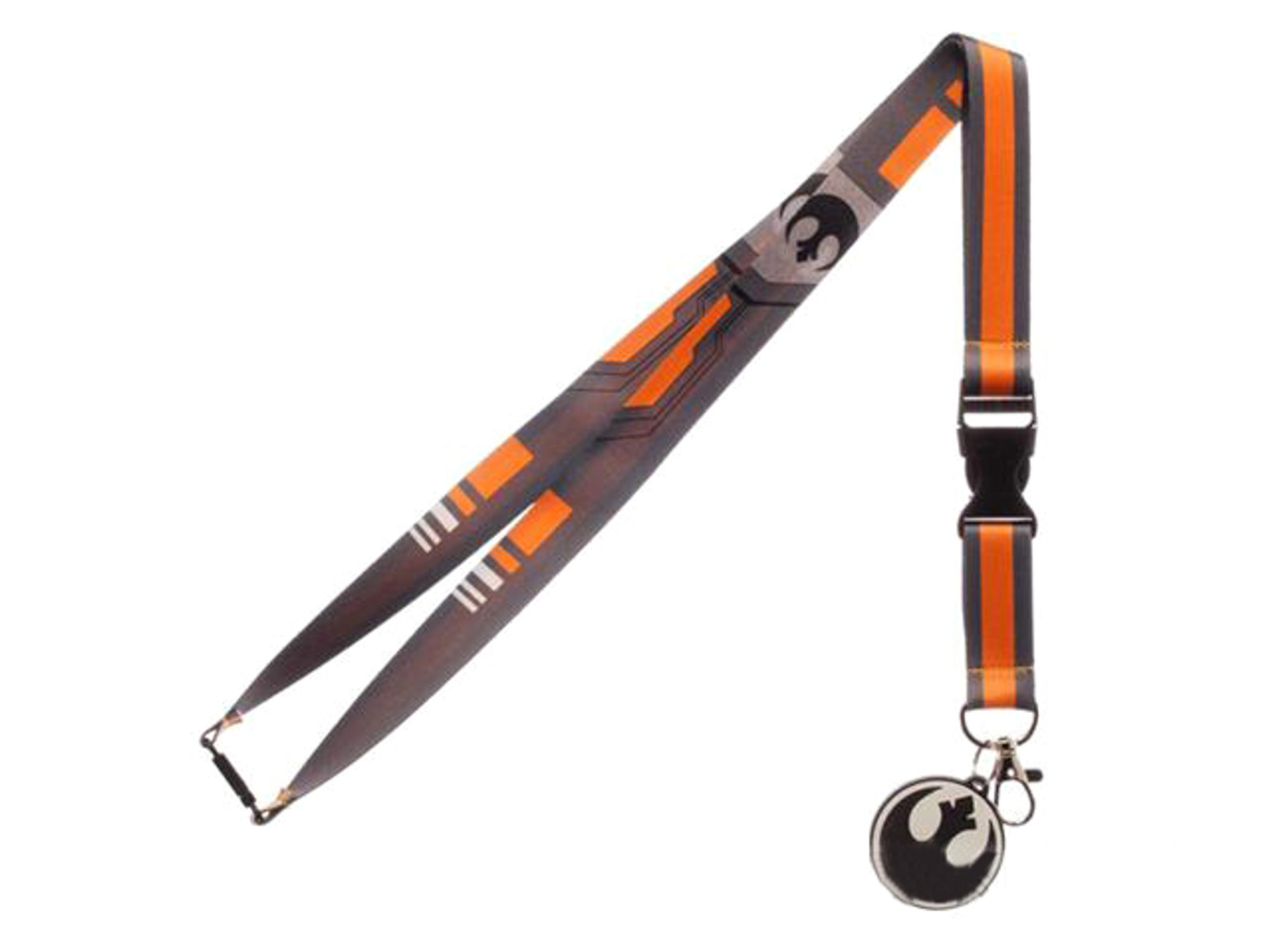 Star Wars Black Squadron Lanyard w/ Medallion & ID / Badge Holder - Orange / Gray