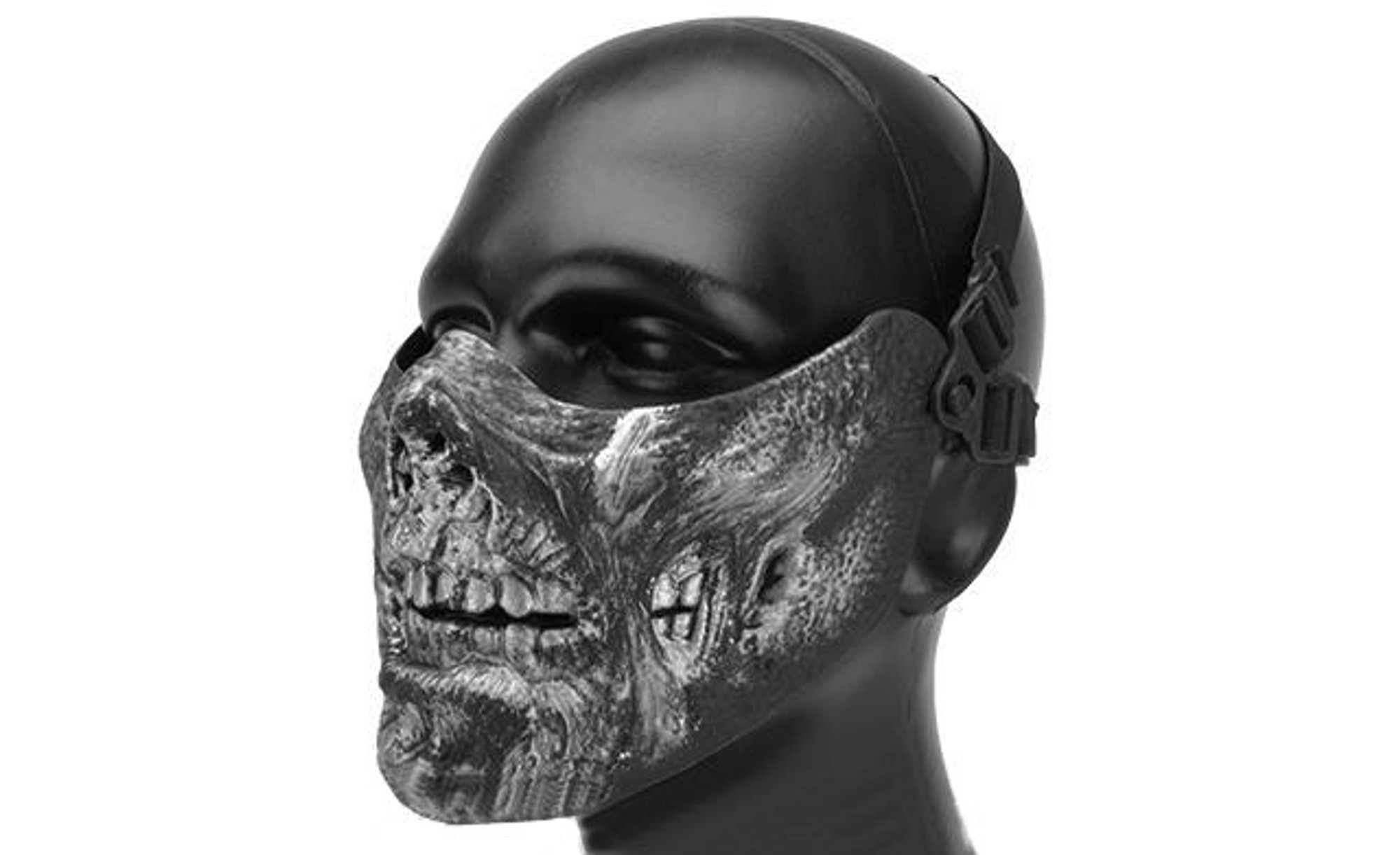 6mmProShop "Zombie" Iron Face Lower Half Mask - Silver