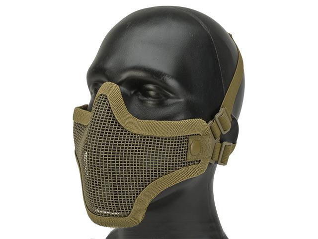 Matrix Iron Face Carbon Steel Mesh "Striker V1" Lower Half Mask - Tan