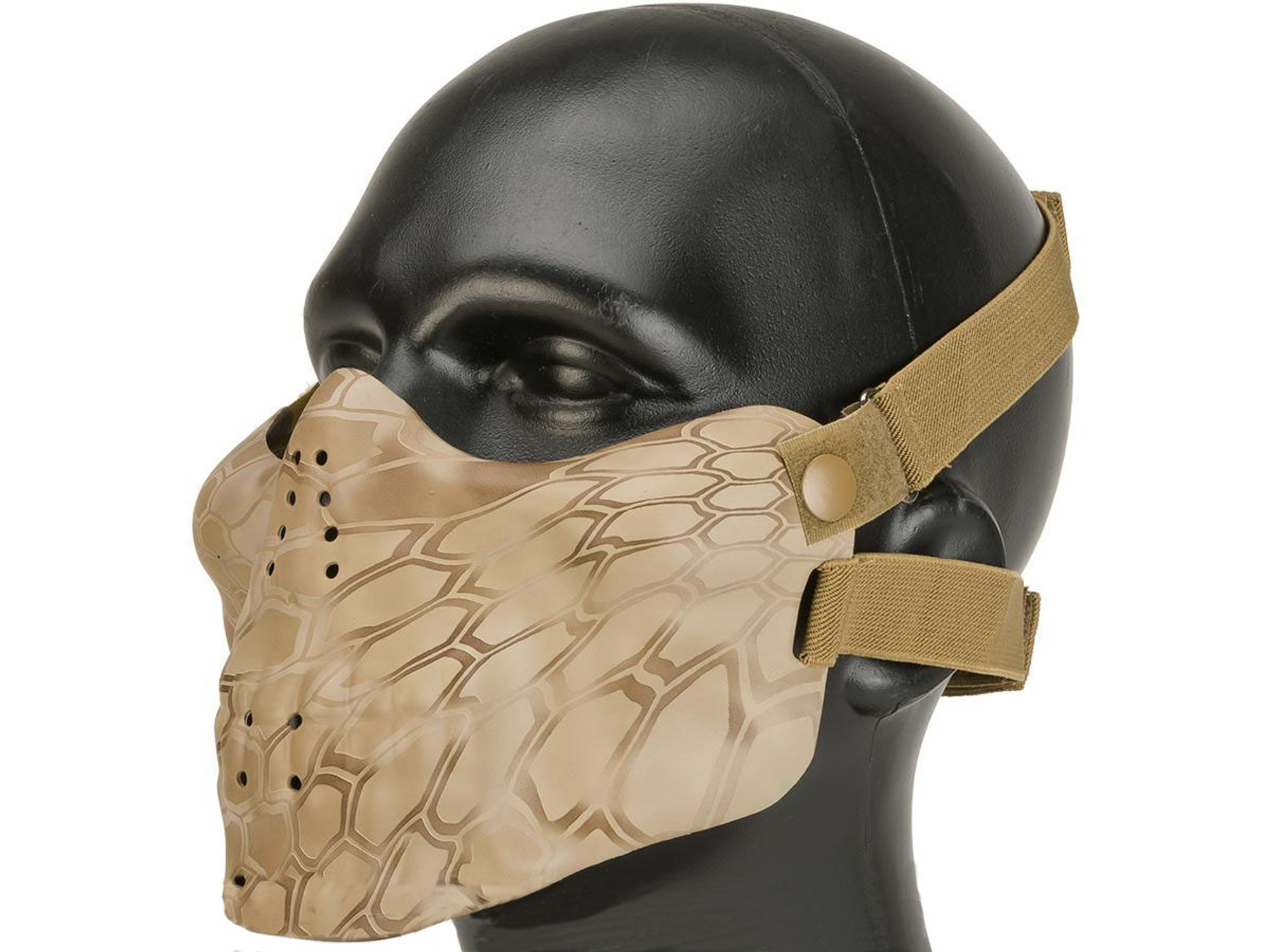 Matrix Iron Face Skull Imprint Nylon Lower Half Mask - Desert Serpent