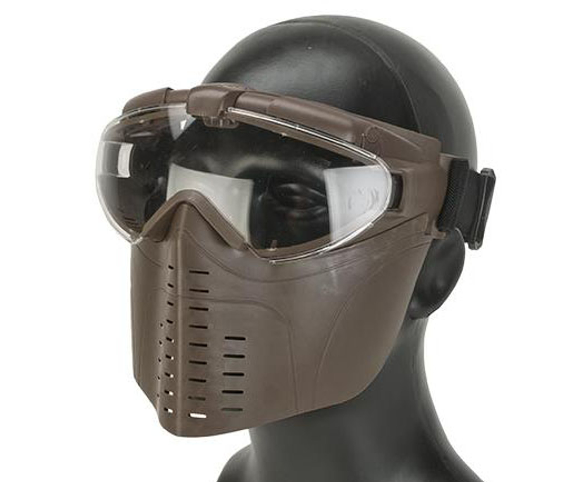 Pro-Goggle Airsoft Full Face Mask w/ Integrated Fan - Dark Earth