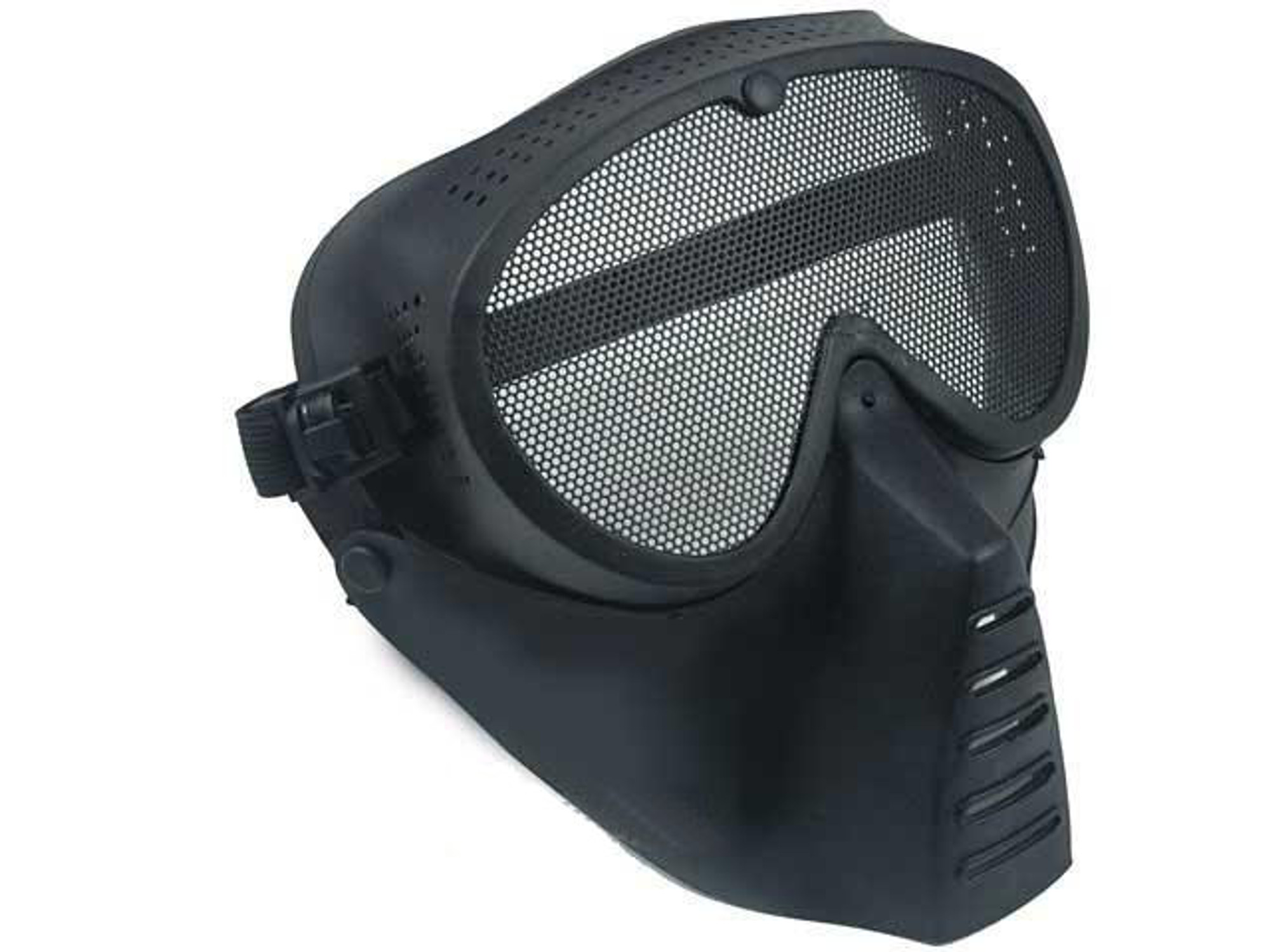 SanSei Type Tactical Low Profile Airsoft Mesh Mask - BLACK