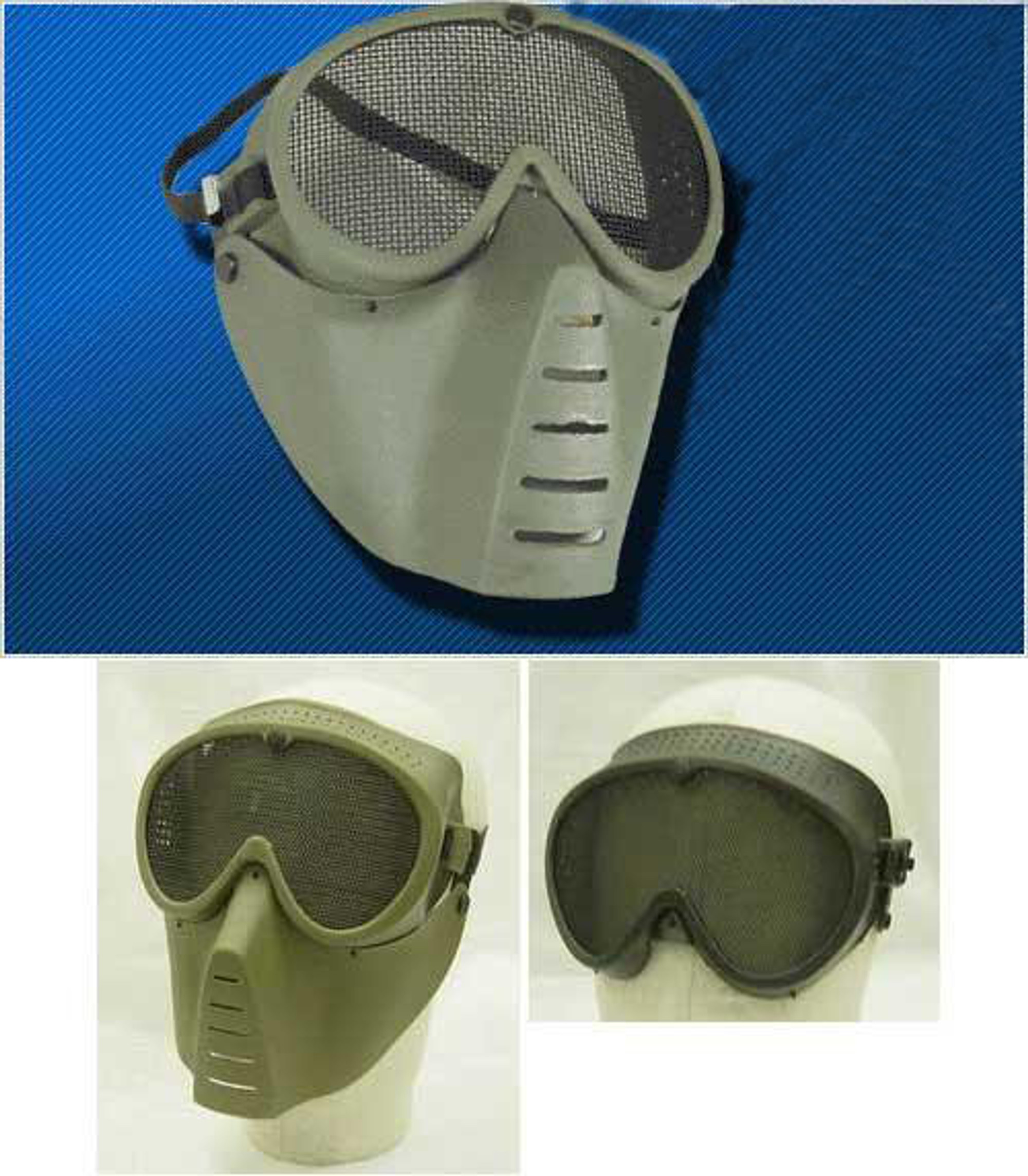 SanSei Type Tactical Low Profile Airsoft Mesh Mask - OD Green