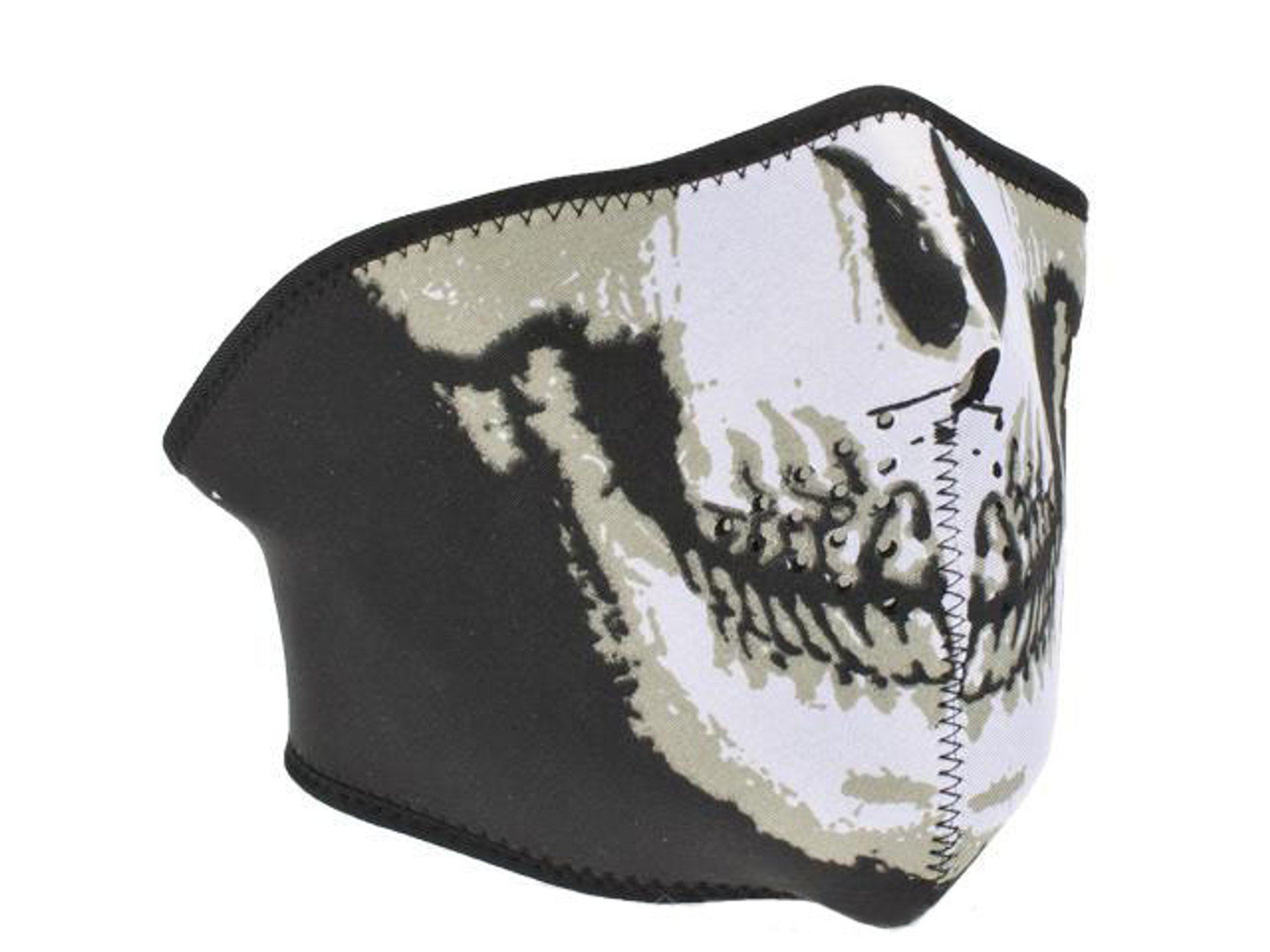 Neoprene Adjustable Half Face Mask - Skull