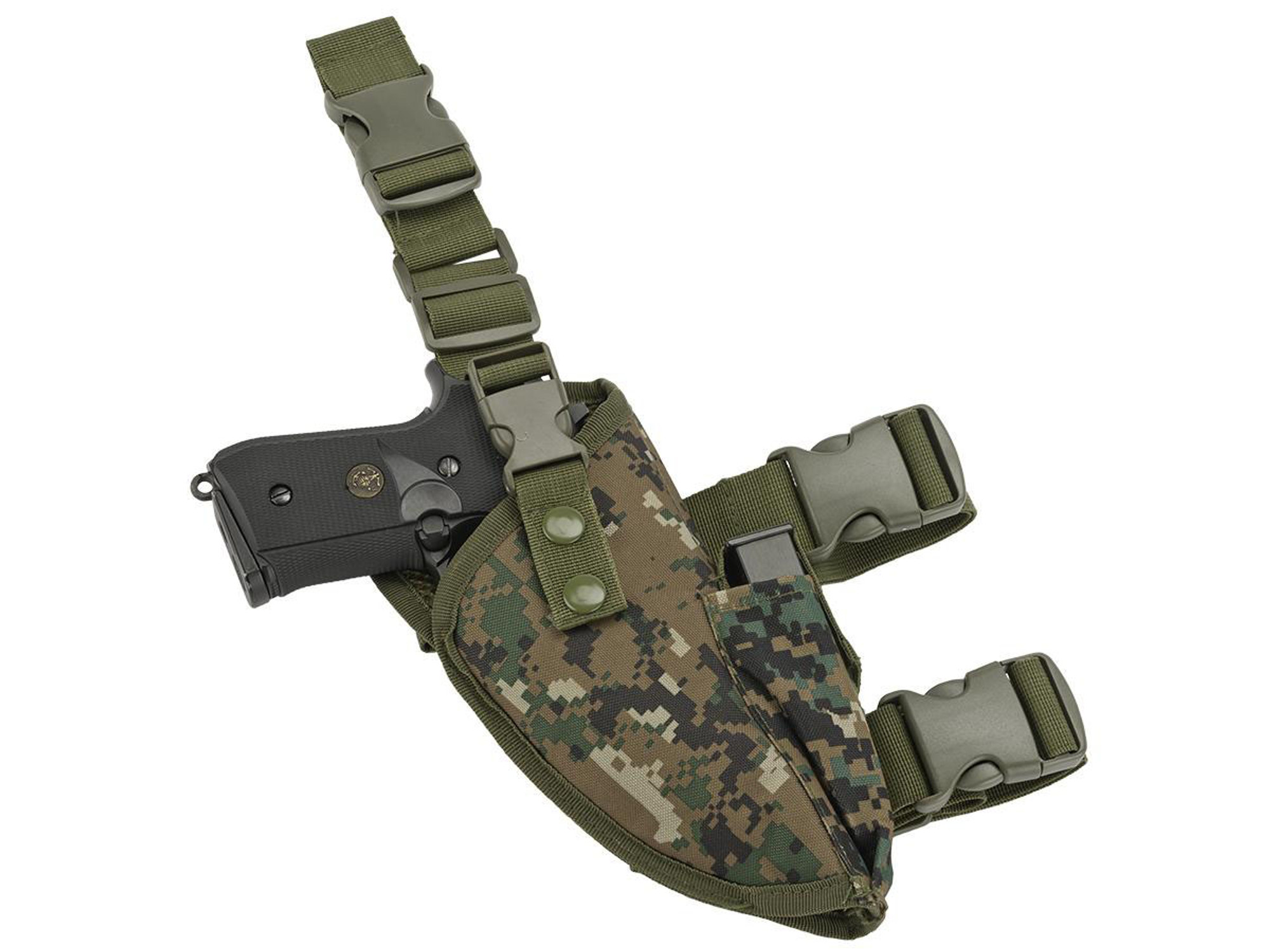 Matrix Deluxe Tactical Thigh Holster - Right Leg / Digital Woodland