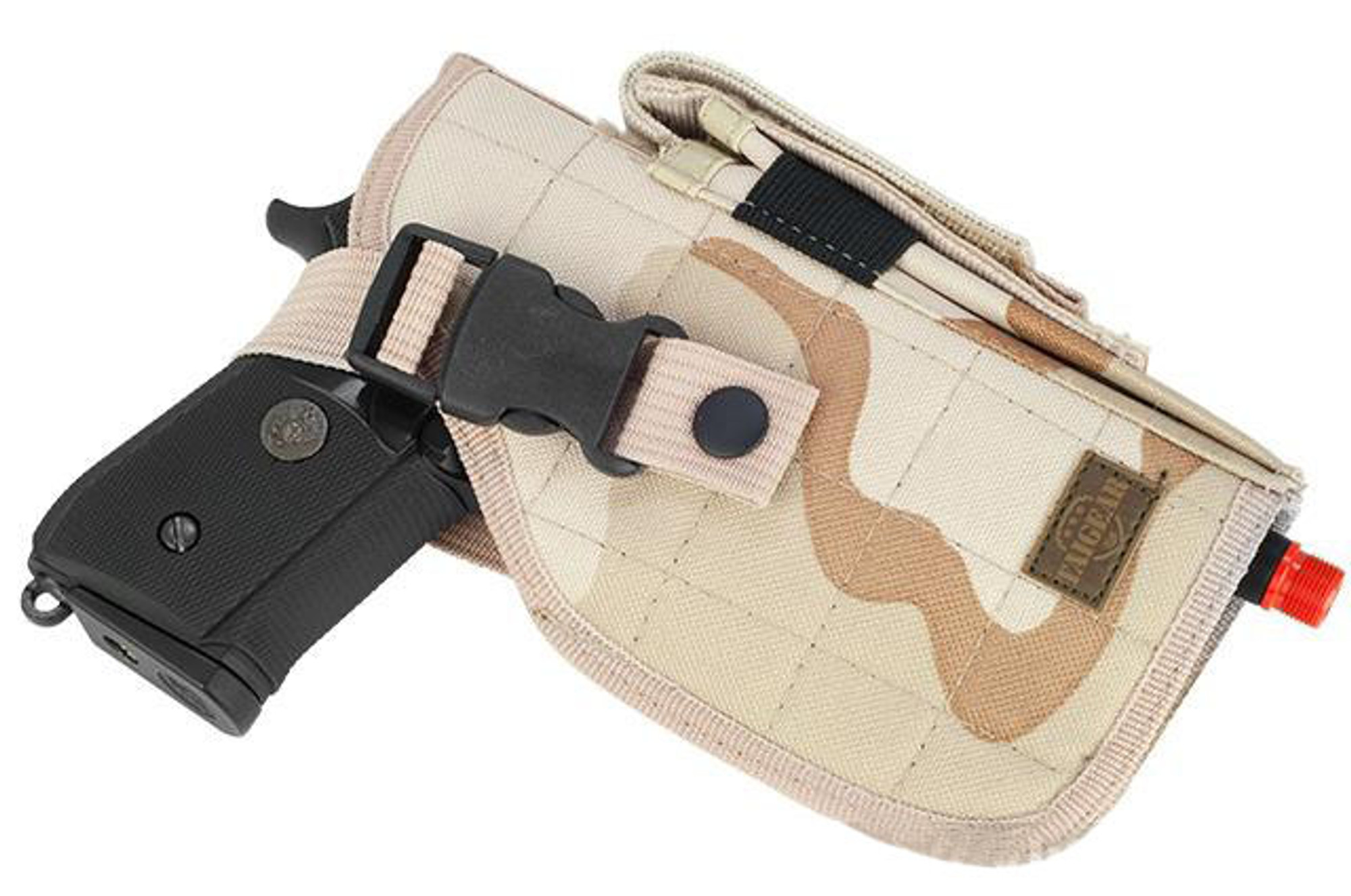 Shooter's Universal Quick Draw Tactical Belt / MOLLE holster w/ Mag pouch (Right Hand) - Desert Camo
