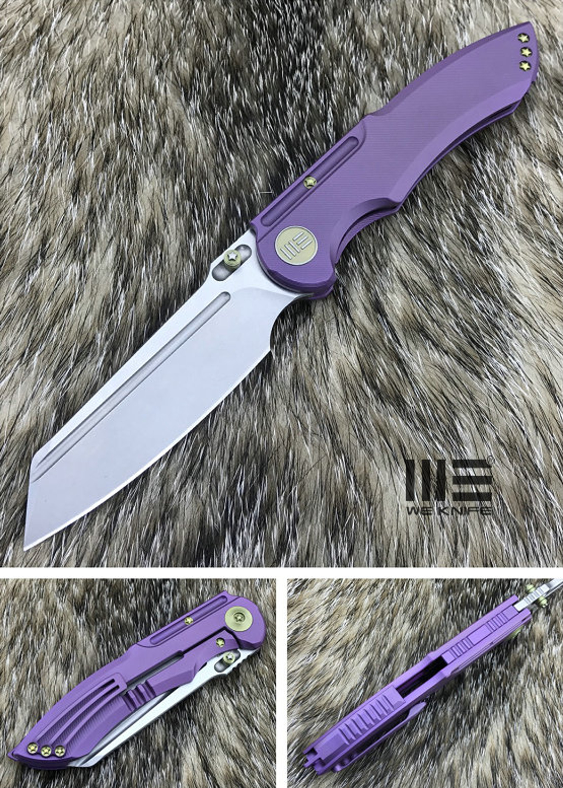 We Knife 620B Purple Titanium Framelock, M390 Stonewash Satin
