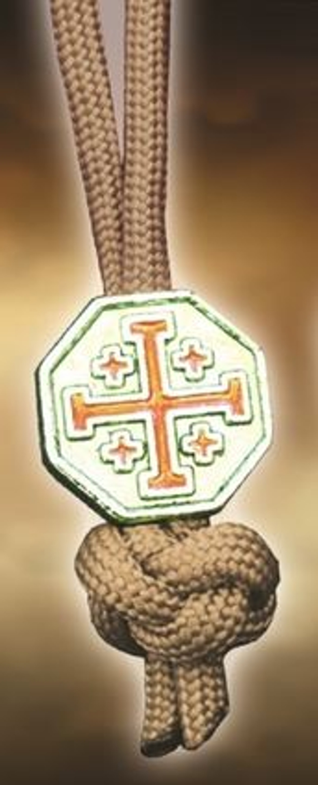 Spartan Blades Lanyard Crusader Cross - Tan