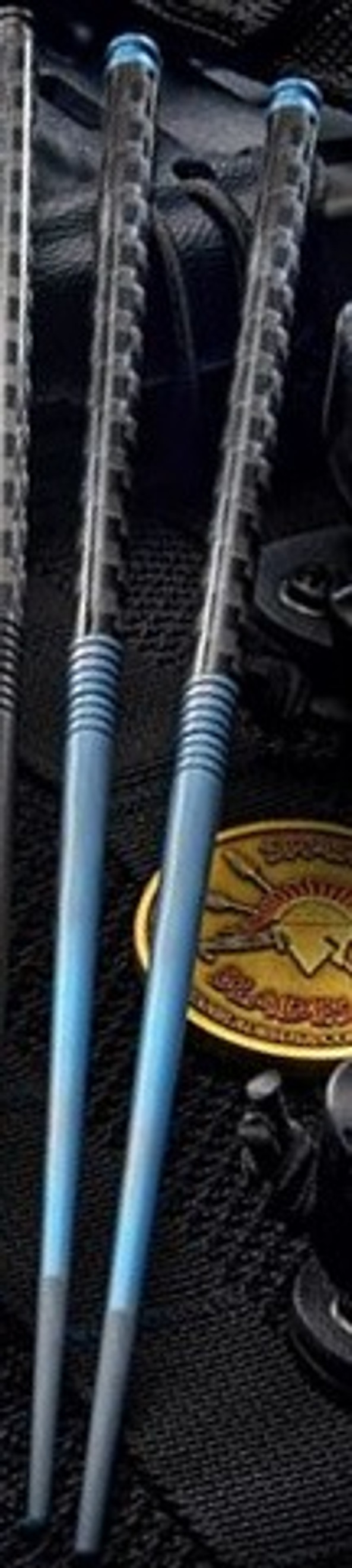 Spartan Chop Stick Set Titanium and Carbon Fiber - Blue Anodized