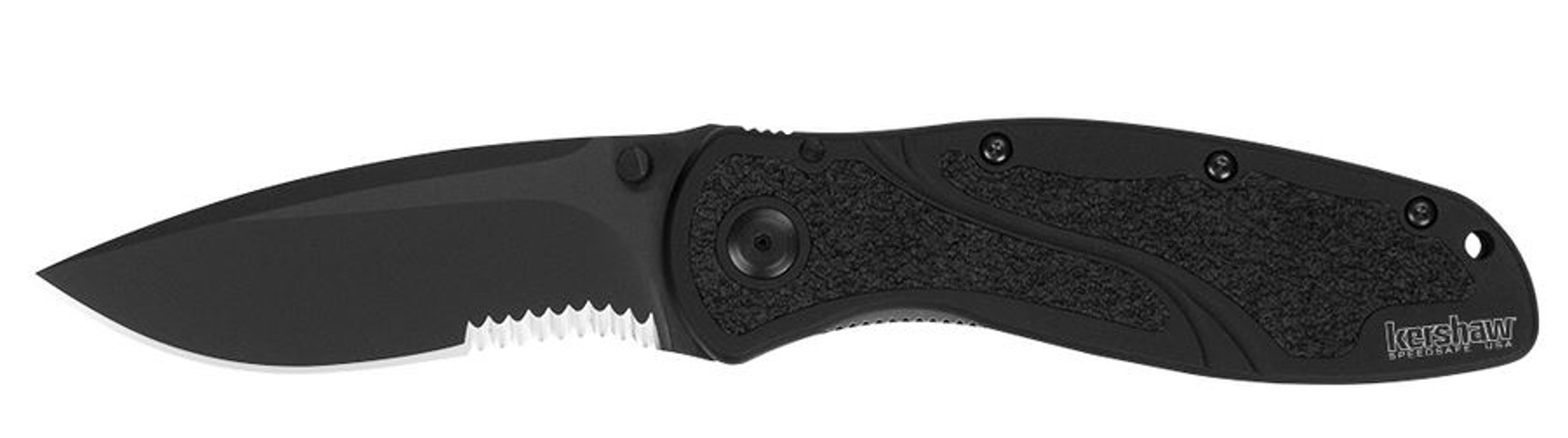 Kershaw 1670BLKST Blur Black Partially Serrated Assisted Opening