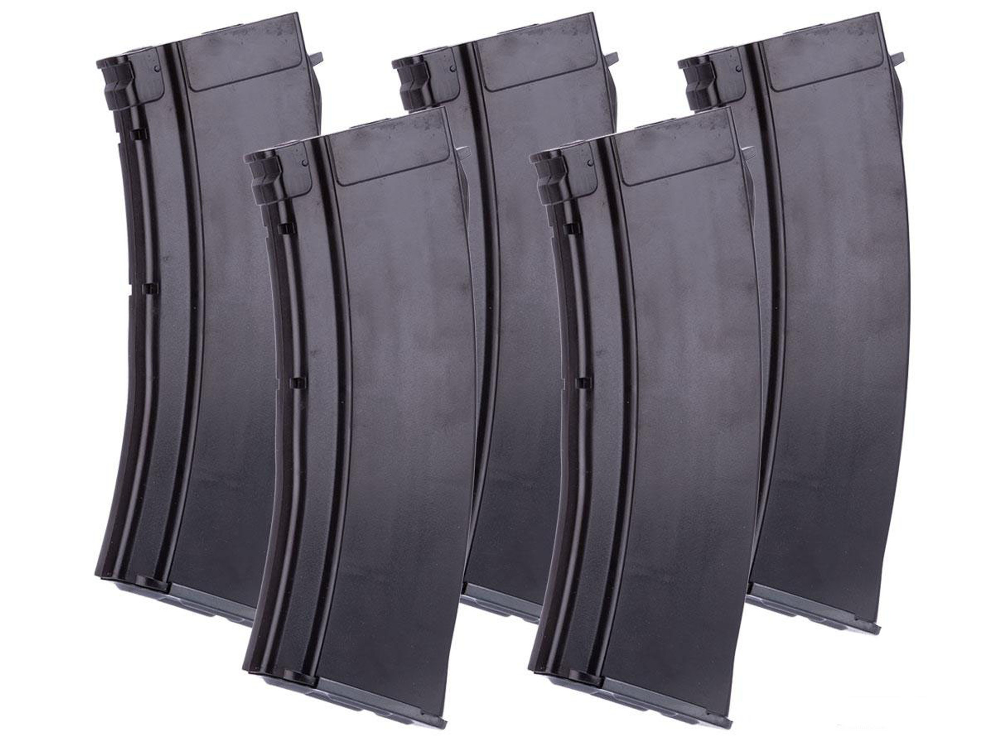 MAG 100 Round Mid-Cap Magazine for AK Series Airsoft AEG - Plum Type (Qty: Five)