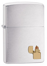 Zippo Flame Brushed Chrome