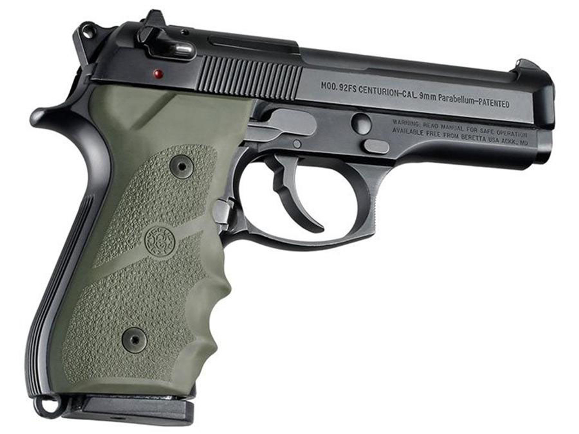 Hogue Beretta 92/96 Series Rubber Grip with Finger Grooves (Color: OD Green)