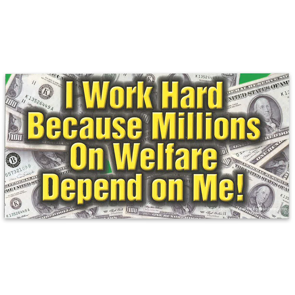 Car Magnet - "I Work Hard / Welfare"