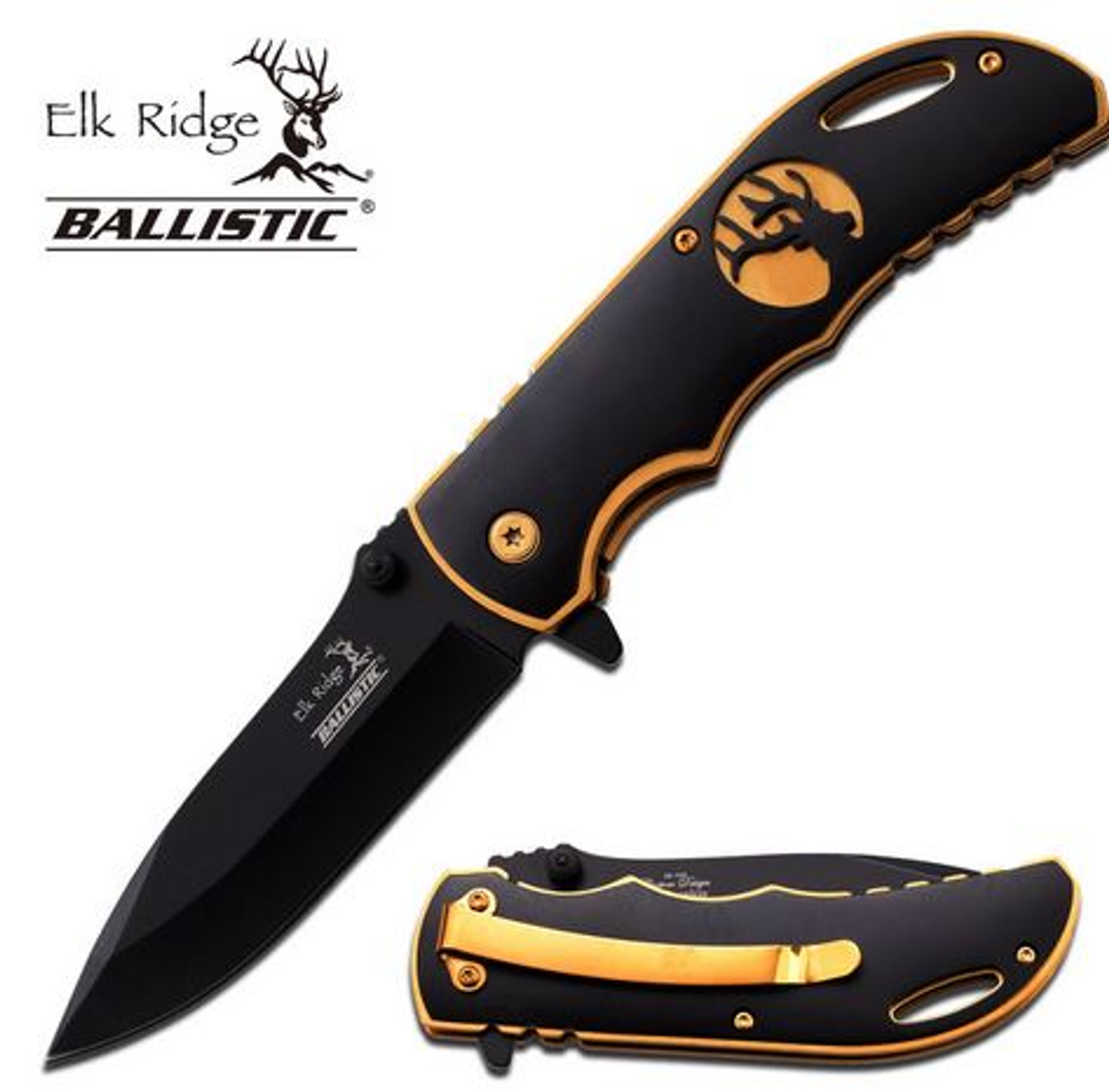 Elk Ridge ERA008BG Black & Gold Assisted Open