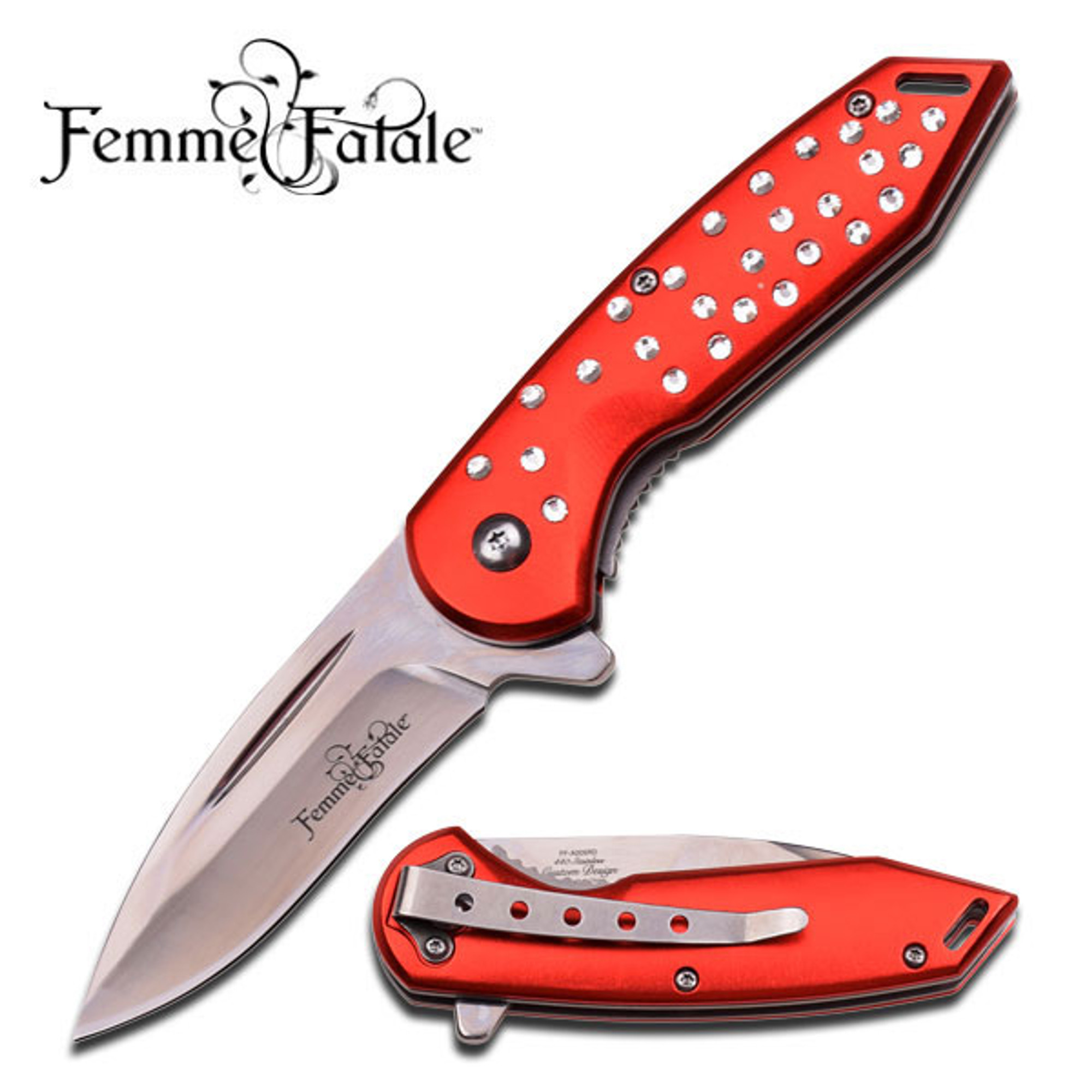 Femme Fatale A005RD Bedazzled Red Assisted Open