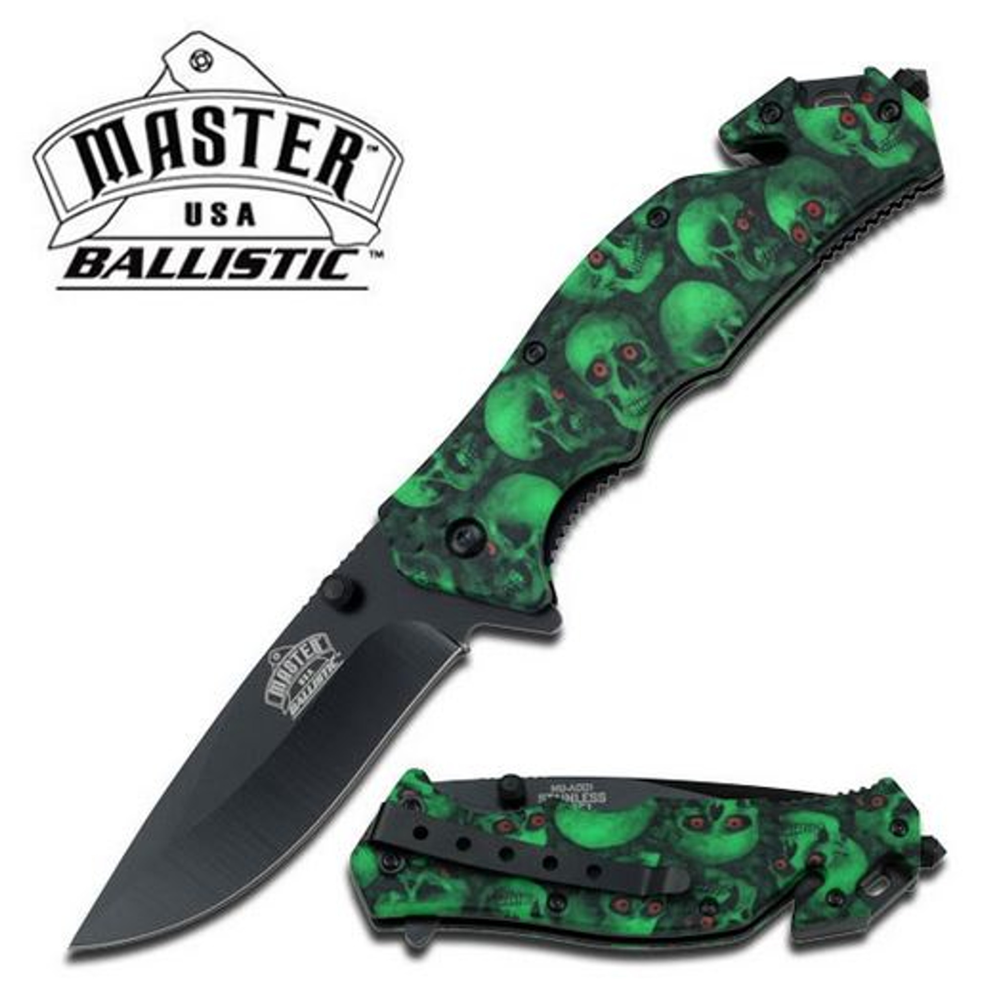 Master A001GNSC Green Skulls Folder