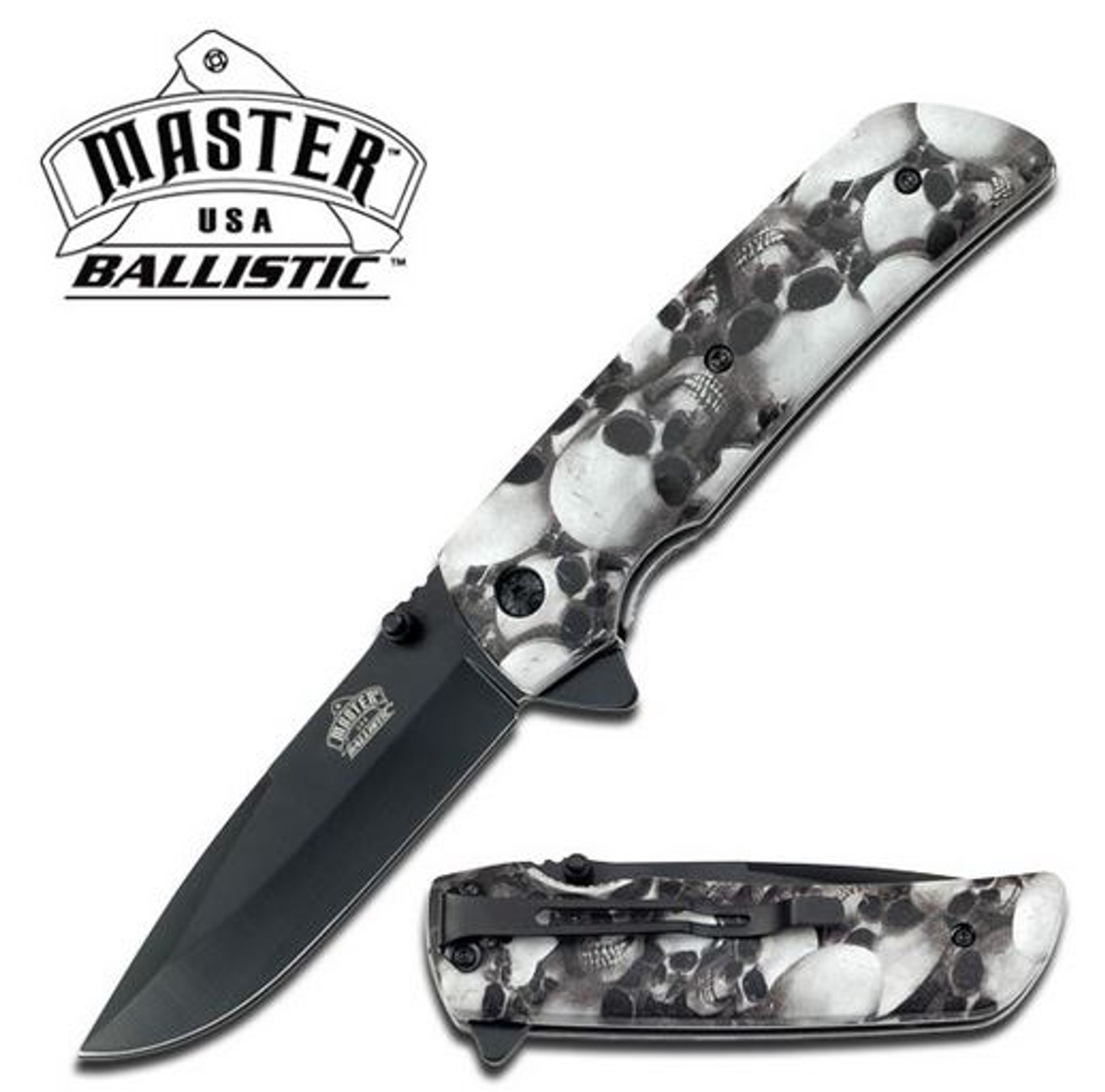 Master A005GY Grey Skulls Assisted Open