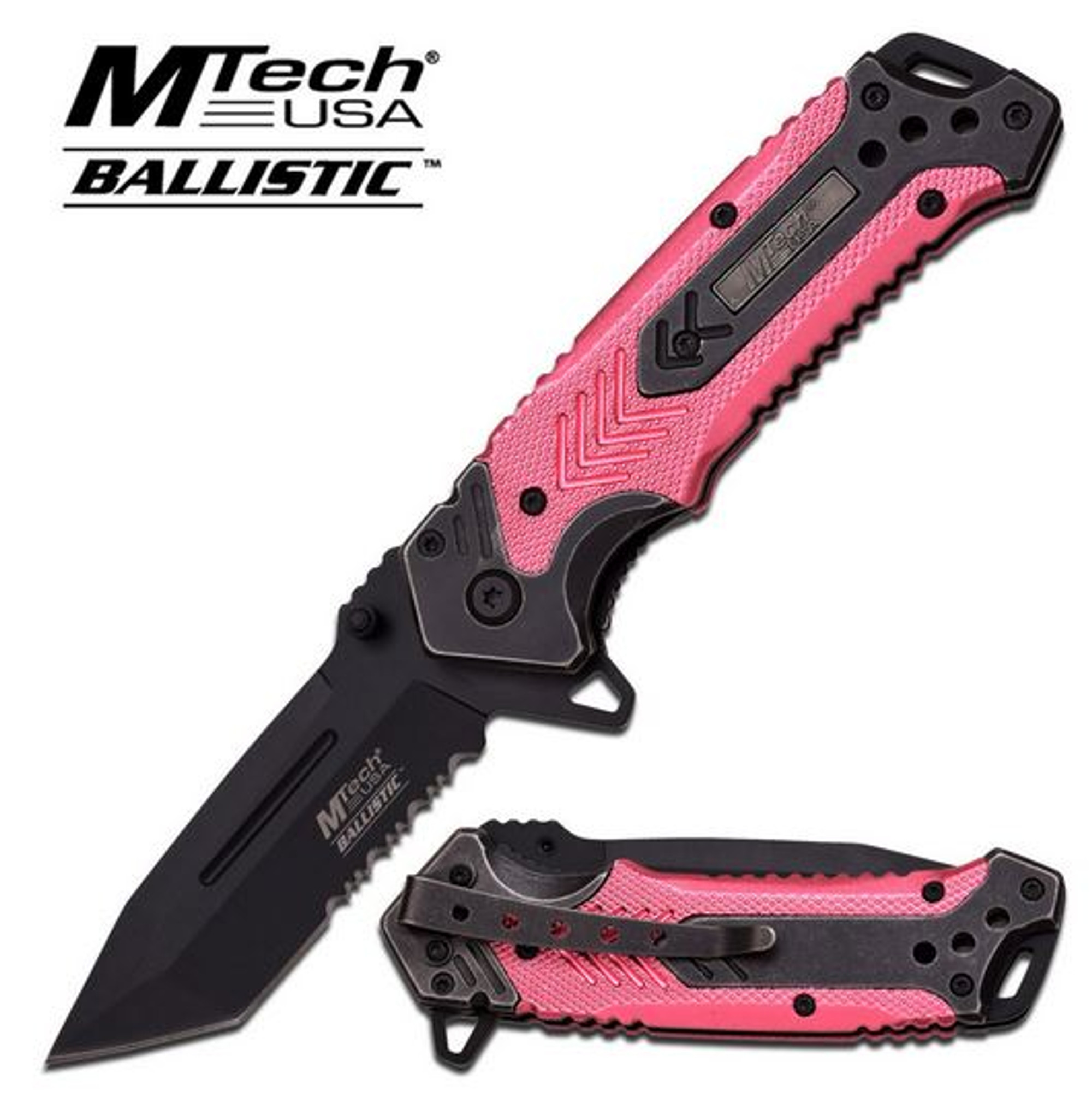 MTech A857PK Tanto Pink Aluminum Handle Assisted