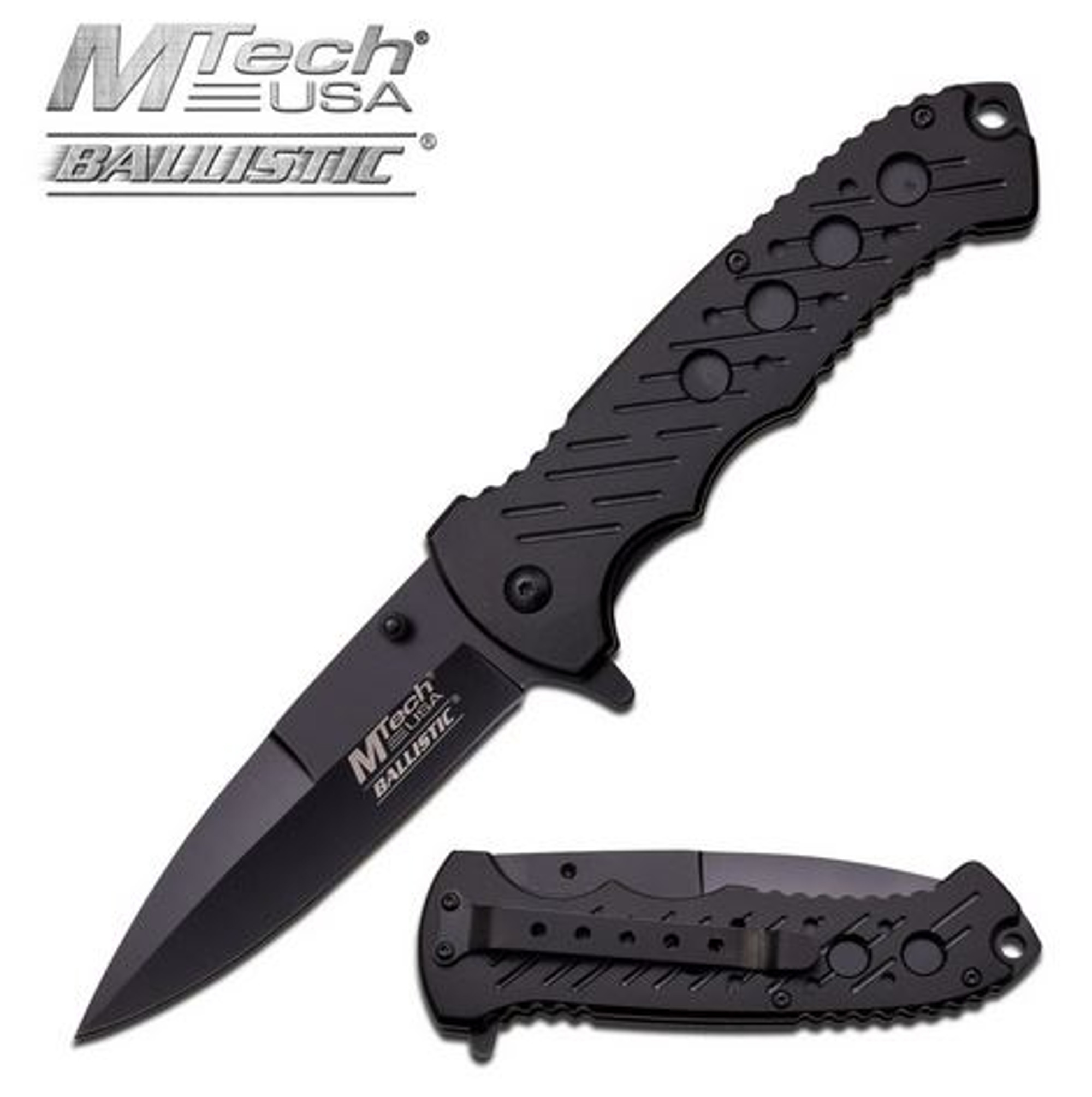 MTech A874BP Ballistic Black Plain Edge