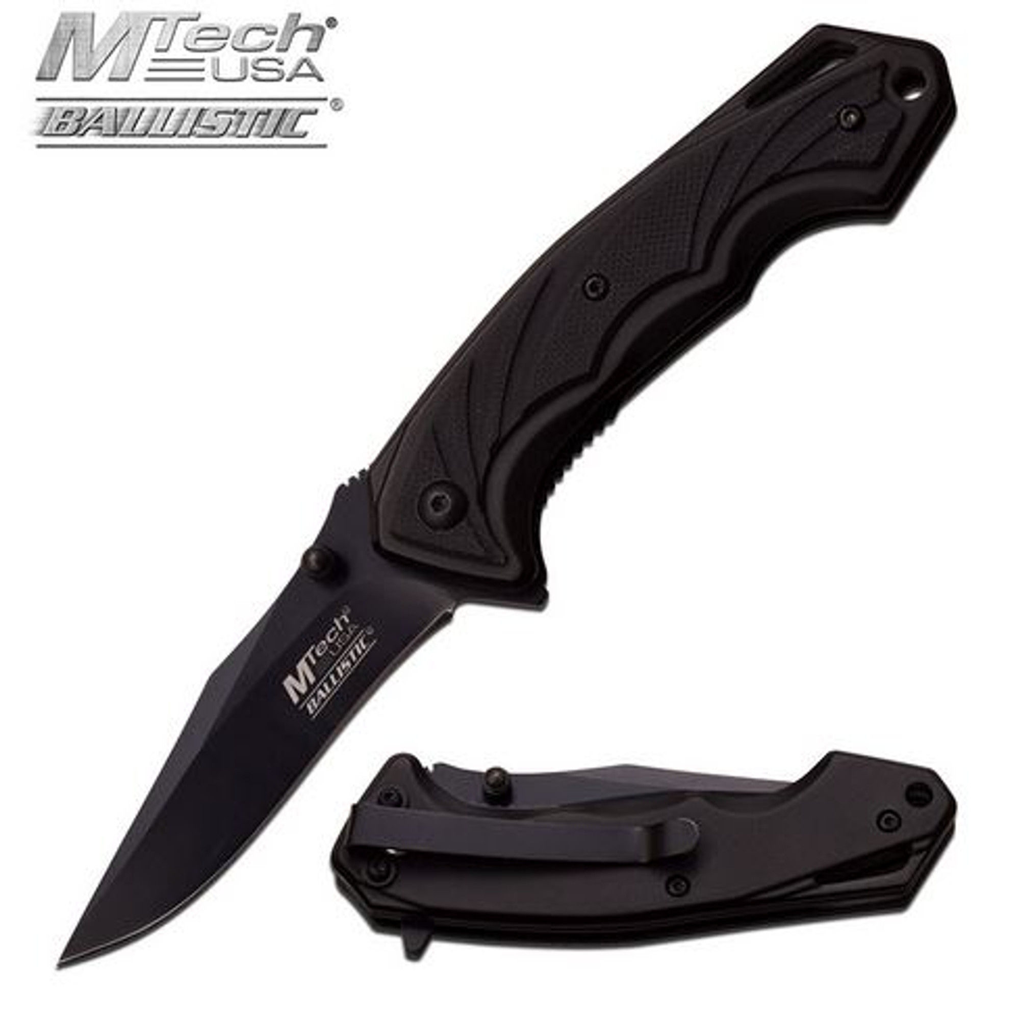 MTech A963P Assisted Open Folder, Black Aluminum